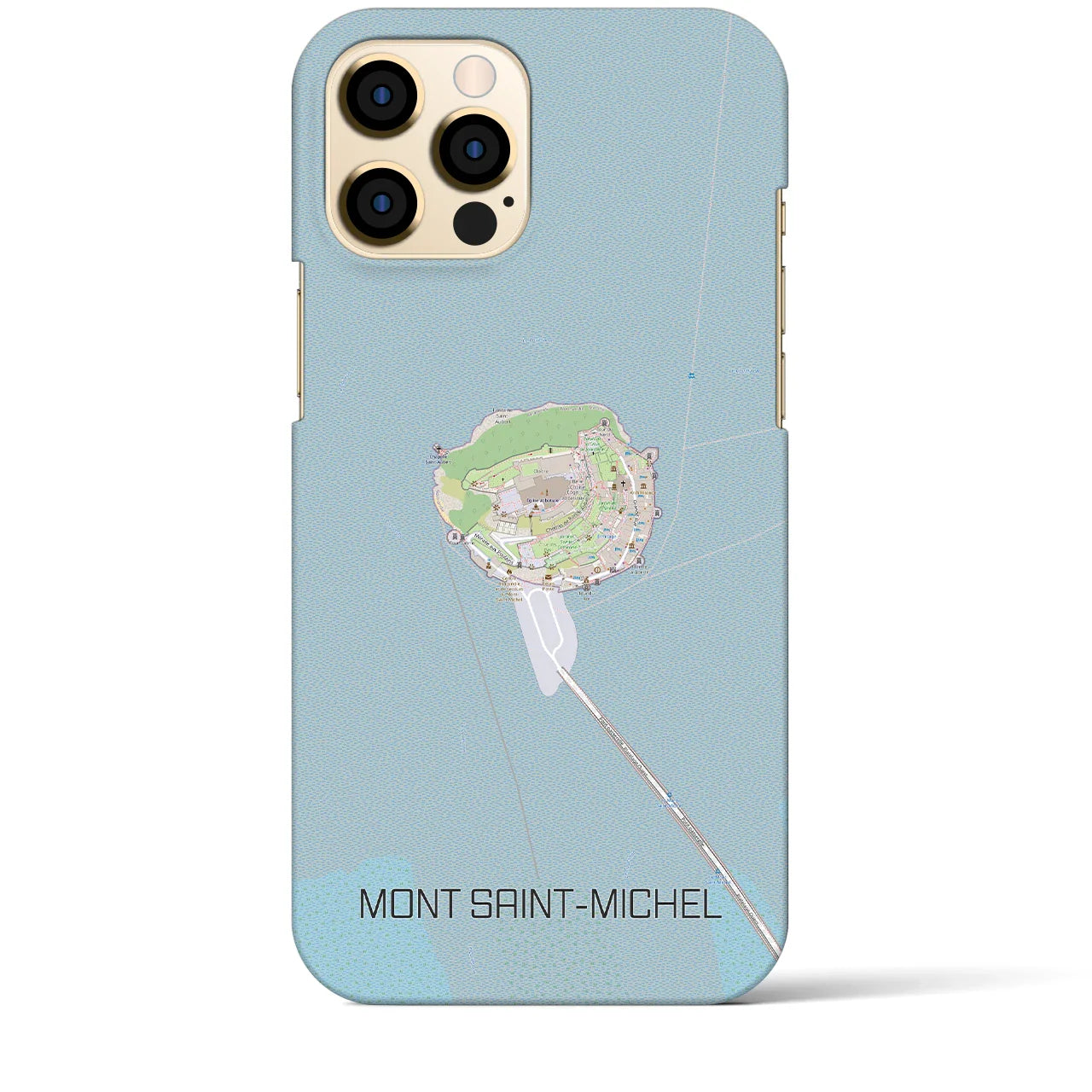 【モン・サン=ミシェル(フランス)】地図柄iPhoneケース(バックカバータイプ)