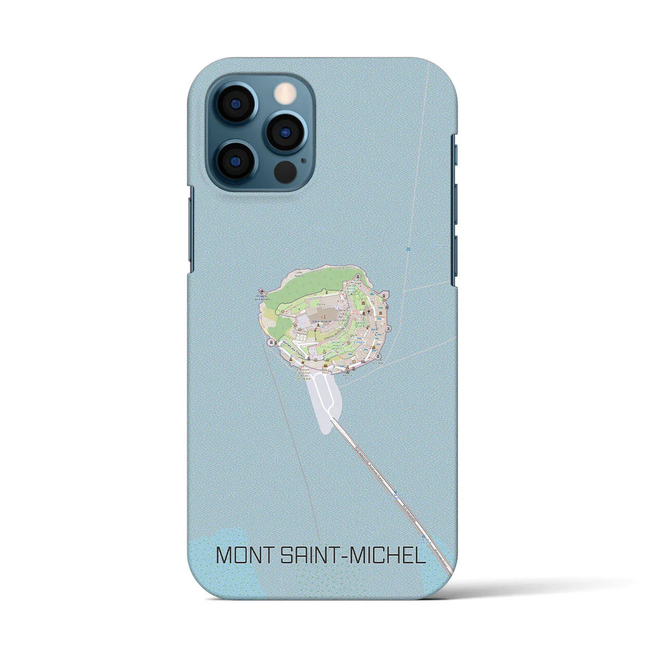 【モン・サン=ミシェル(フランス)】地図柄iPhoneケース(バックカバータイプ)