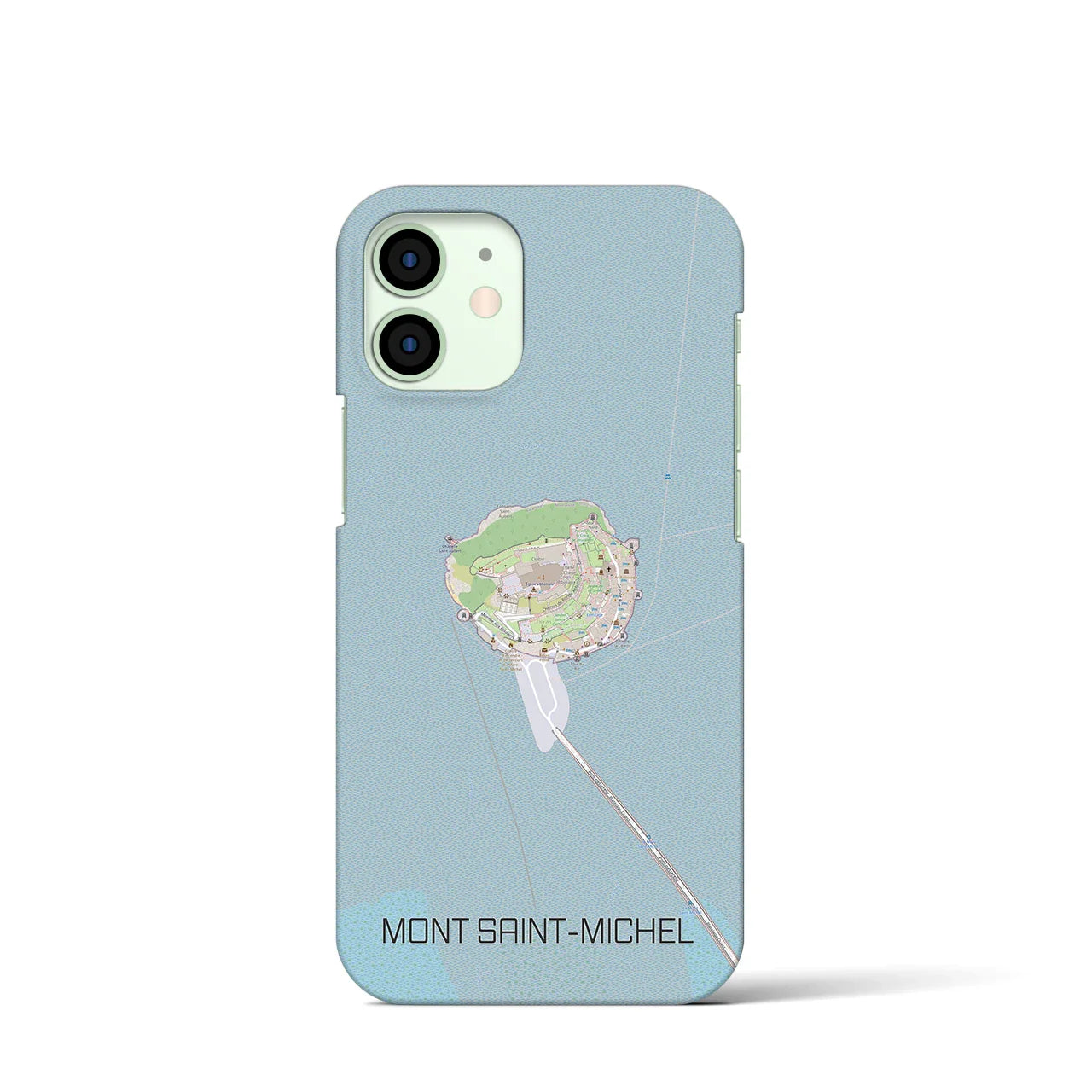 【モン・サン=ミシェル(フランス)】地図柄iPhoneケース(バックカバータイプ)