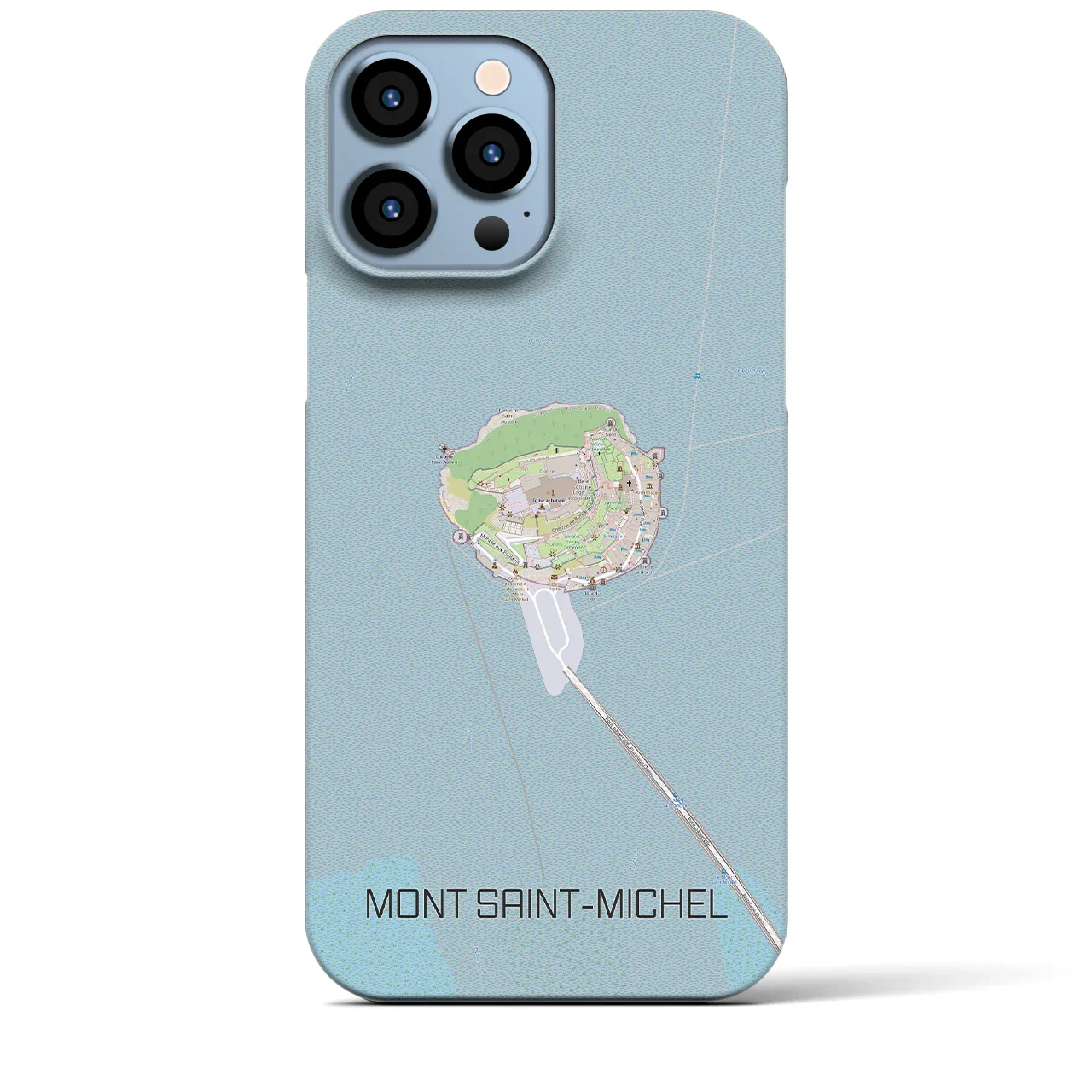 【モン・サン=ミシェル(フランス)】地図柄iPhoneケース(バックカバータイプ)