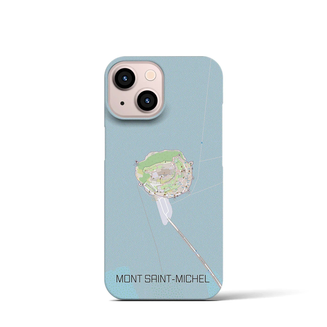 【モン・サン=ミシェル(フランス)】地図柄iPhoneケース(バックカバータイプ)