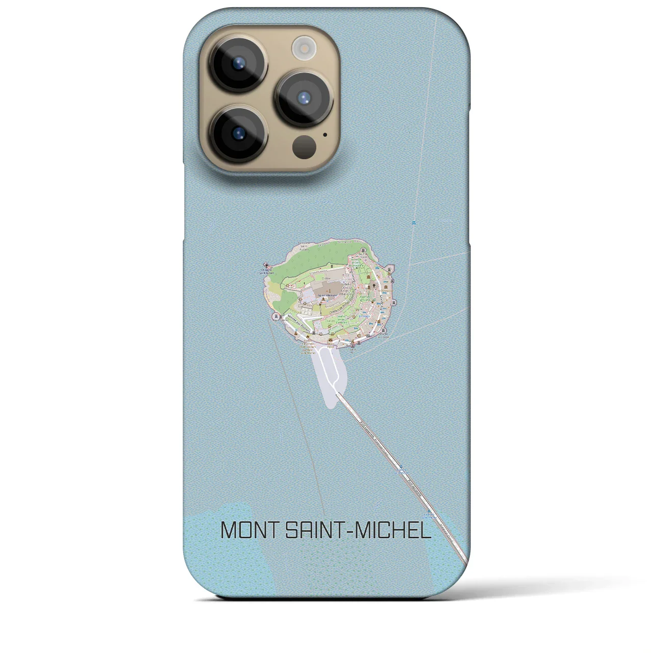 【モン・サン=ミシェル(フランス)】地図柄iPhoneケース(バックカバータイプ)