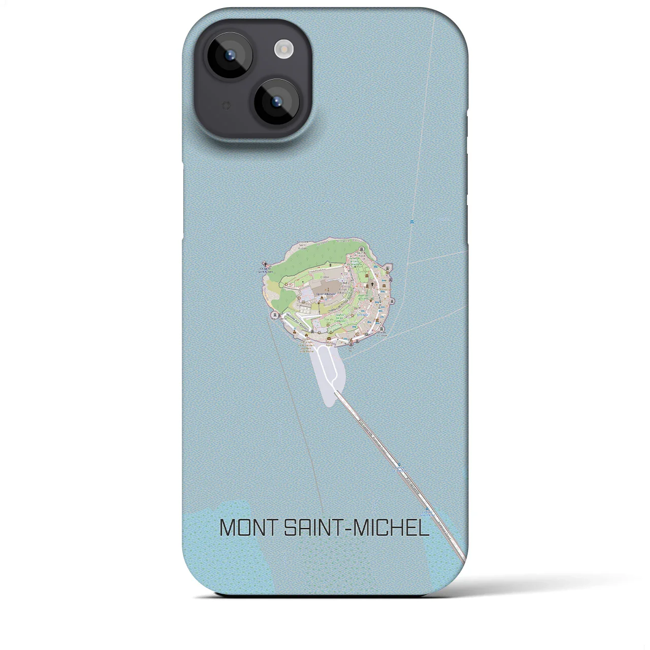 【モン・サン=ミシェル(フランス)】地図柄iPhoneケース(バックカバータイプ)