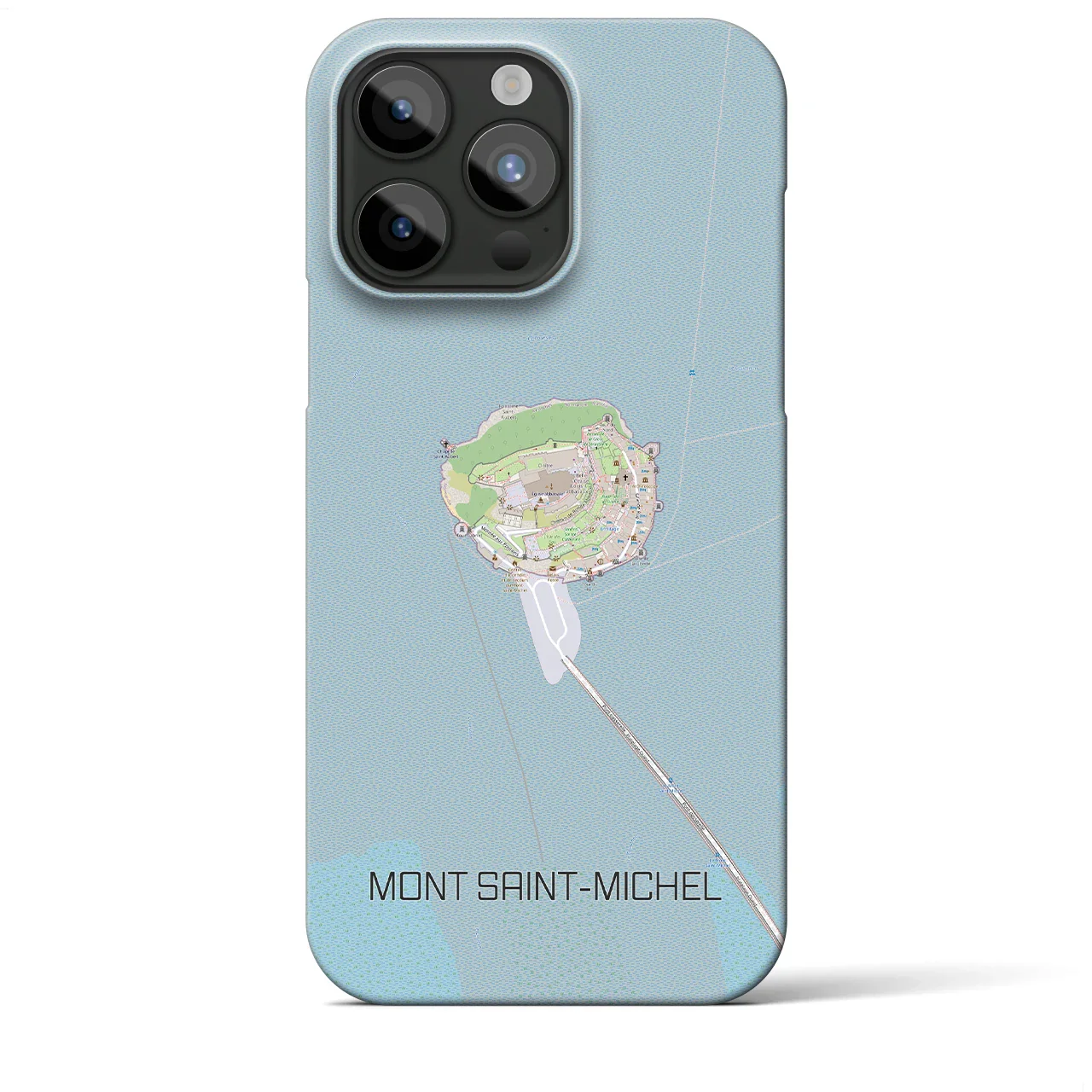 【モン・サン=ミシェル(フランス)】地図柄iPhoneケース(バックカバータイプ)