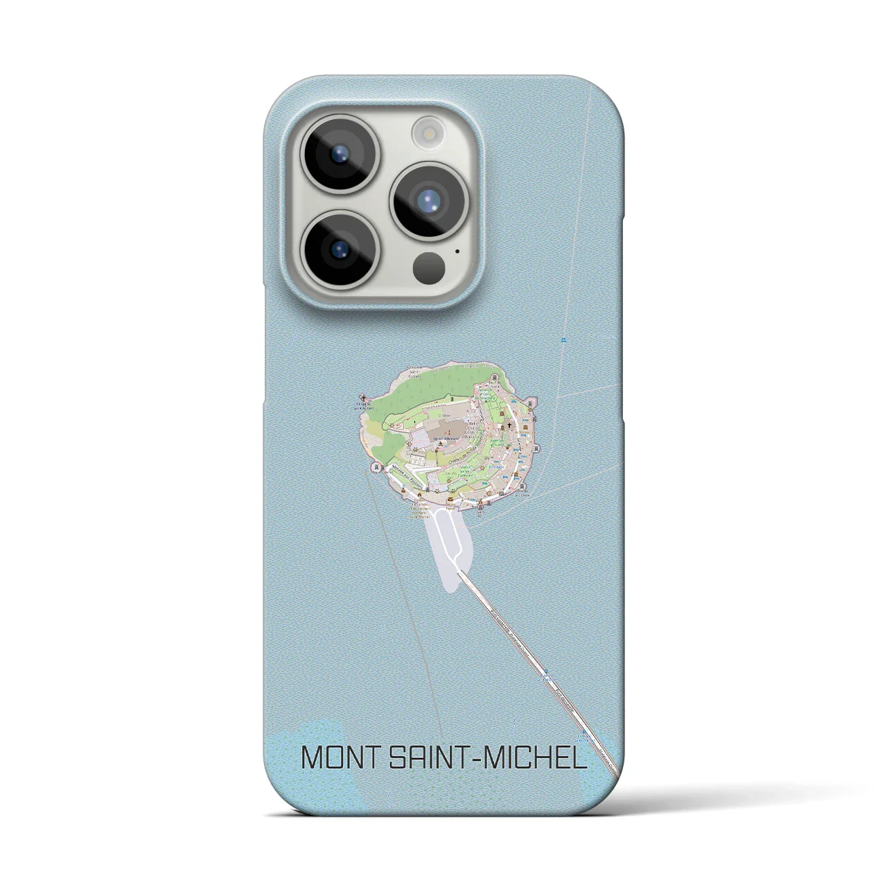 【モン・サン=ミシェル(フランス)】地図柄iPhoneケース(バックカバータイプ)
