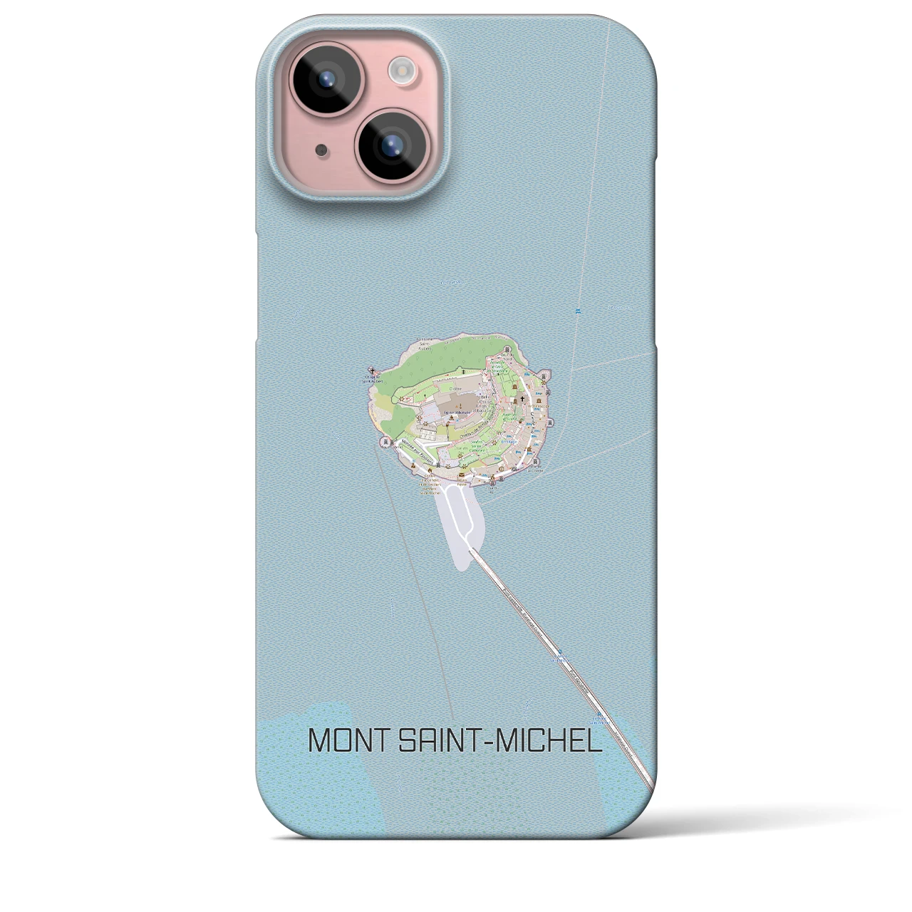 【モン・サン=ミシェル(フランス)】地図柄iPhoneケース(バックカバータイプ)