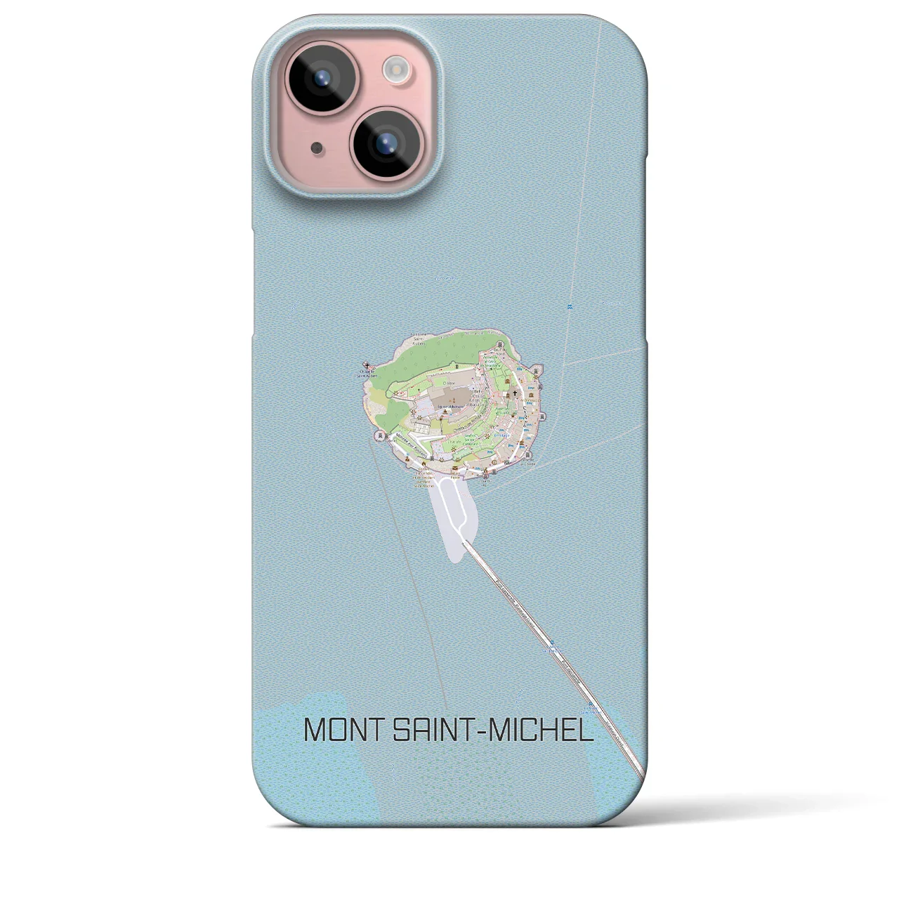 【モン・サン=ミシェル(フランス)】地図柄iPhoneケース(バックカバータイプ)