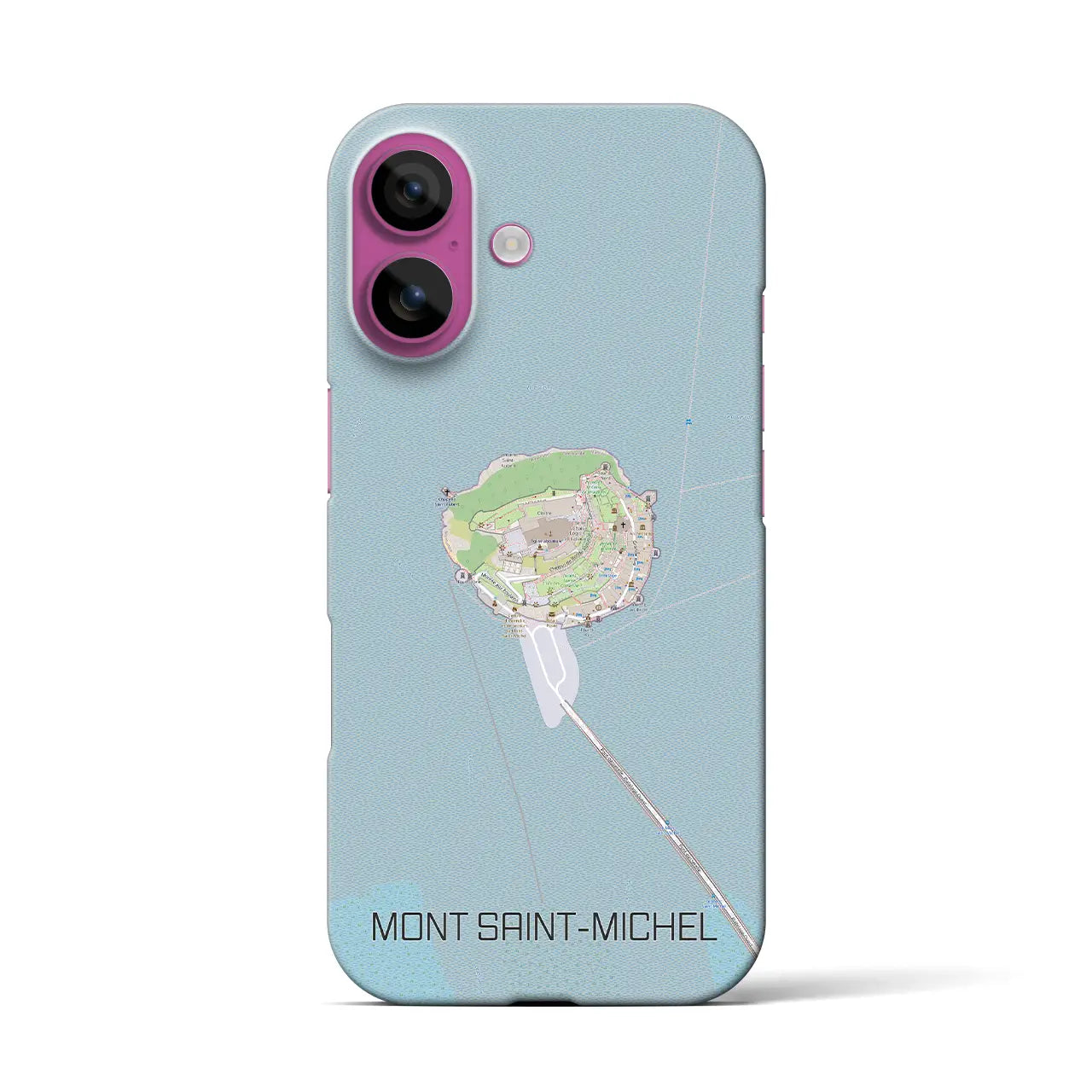 【モン・サン=ミシェル(フランス)】地図柄iPhoneケース(バックカバータイプ)
