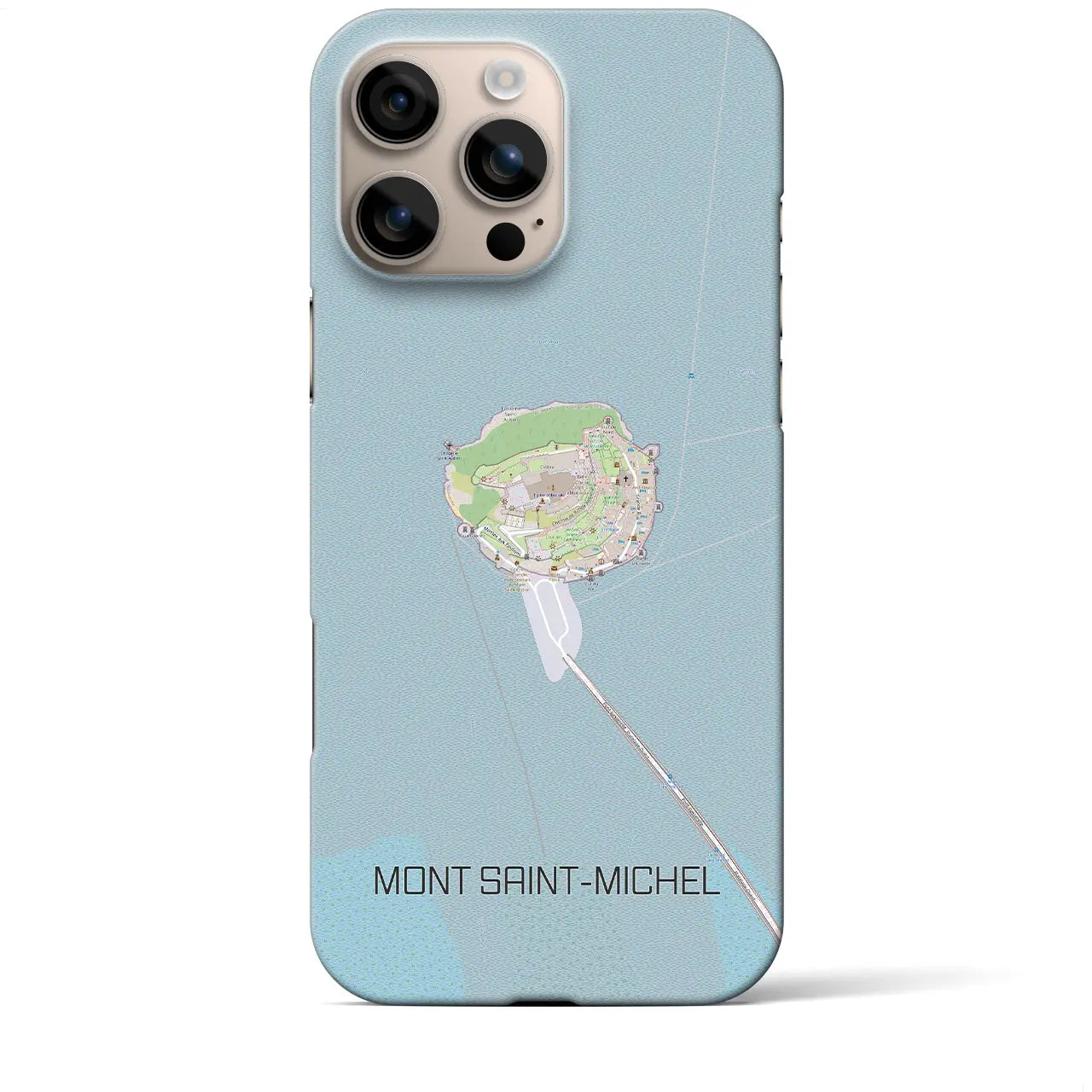 【モン・サン=ミシェル(フランス)】地図柄iPhoneケース(バックカバータイプ)
