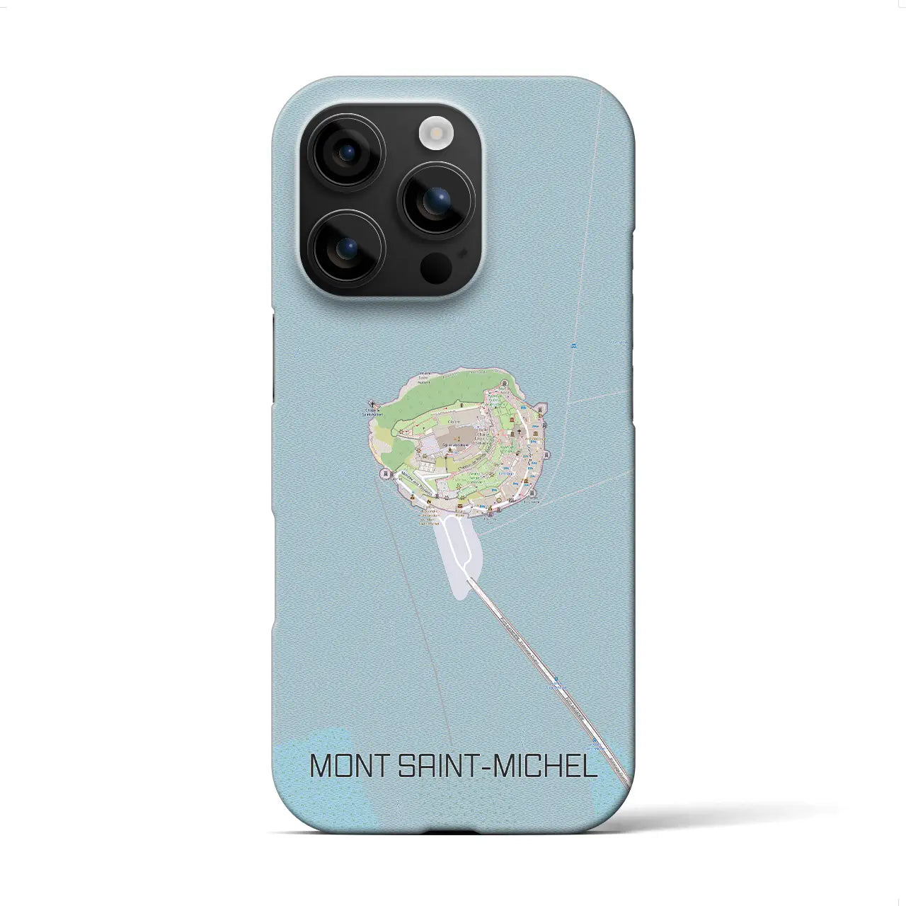 【モン・サン=ミシェル(フランス)】地図柄iPhoneケース(バックカバータイプ)