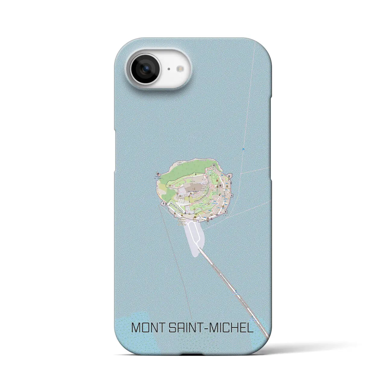 【モン・サン=ミシェル(フランス)】地図柄iPhoneケース(バックカバータイプ)