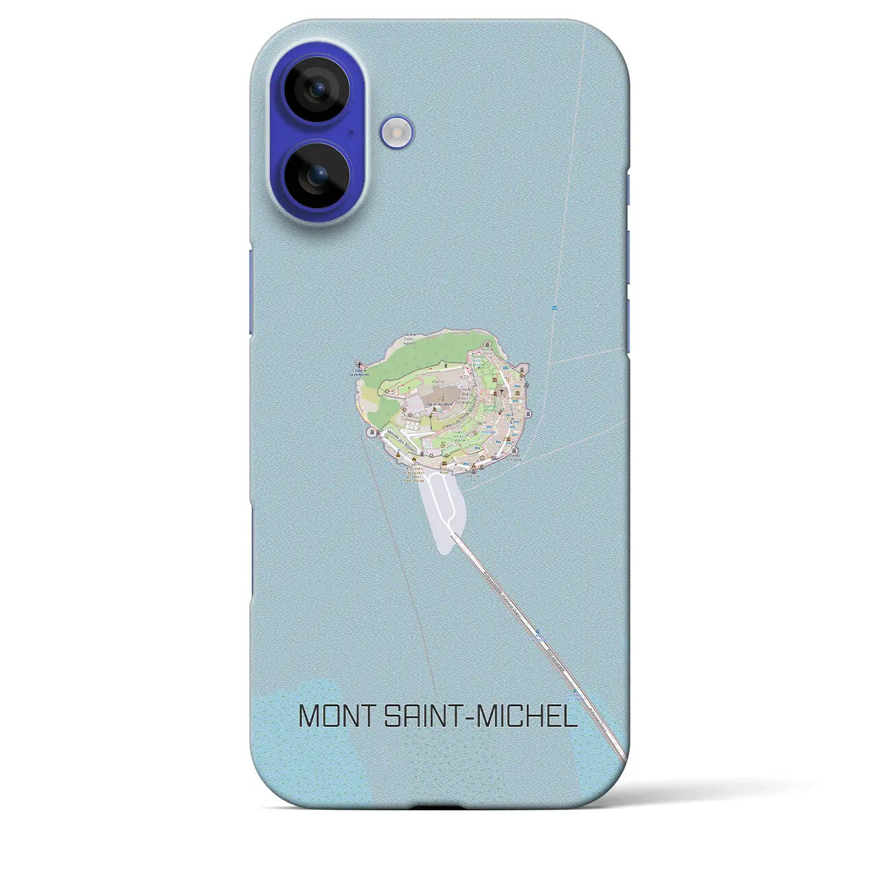 【モン・サン=ミシェル(フランス)】地図柄iPhoneケース(バックカバータイプ)