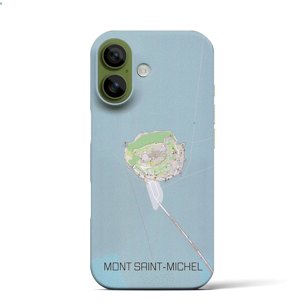 【モン・サン=ミシェル(フランス)】地図柄iPhoneケース(バックカバータイプ)