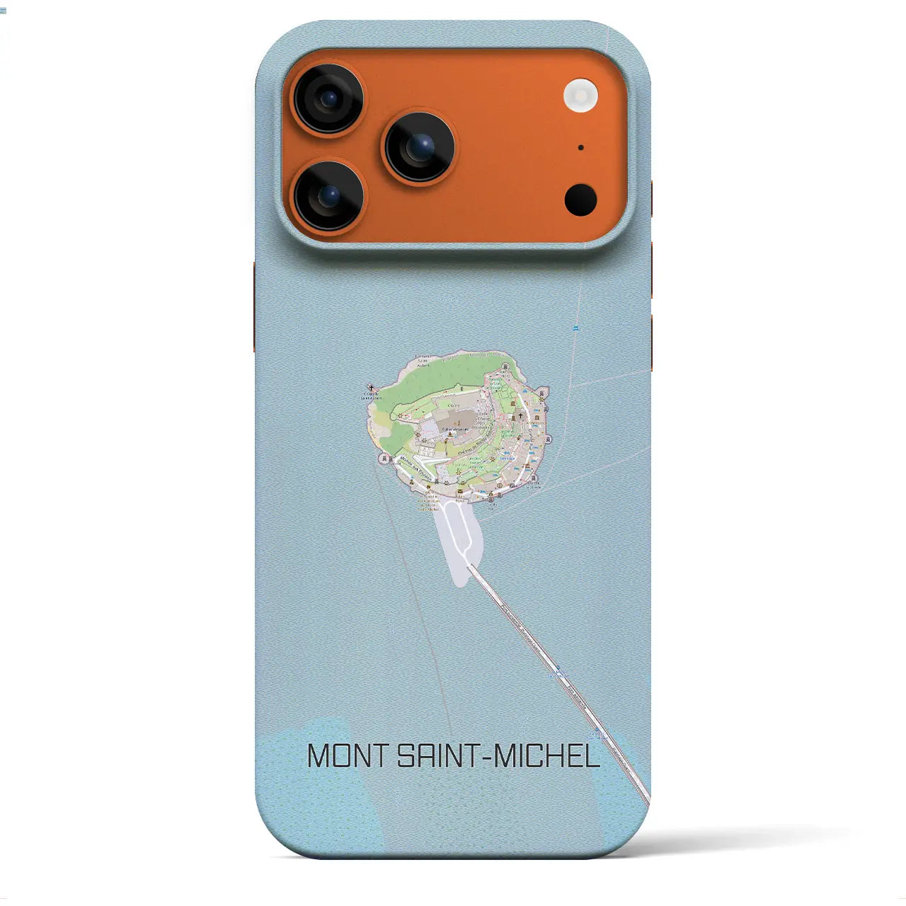 【モン・サン=ミシェル(フランス)】地図柄iPhoneケース(バックカバータイプ)