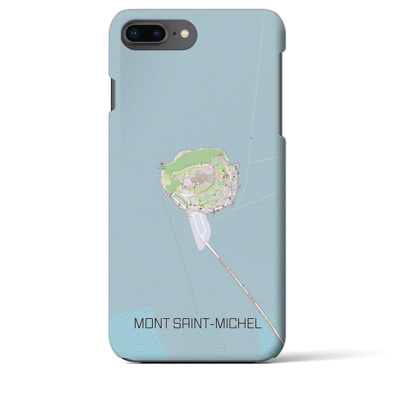 【モン・サン=ミシェル(フランス)】地図柄iPhoneケース(バックカバータイプ)