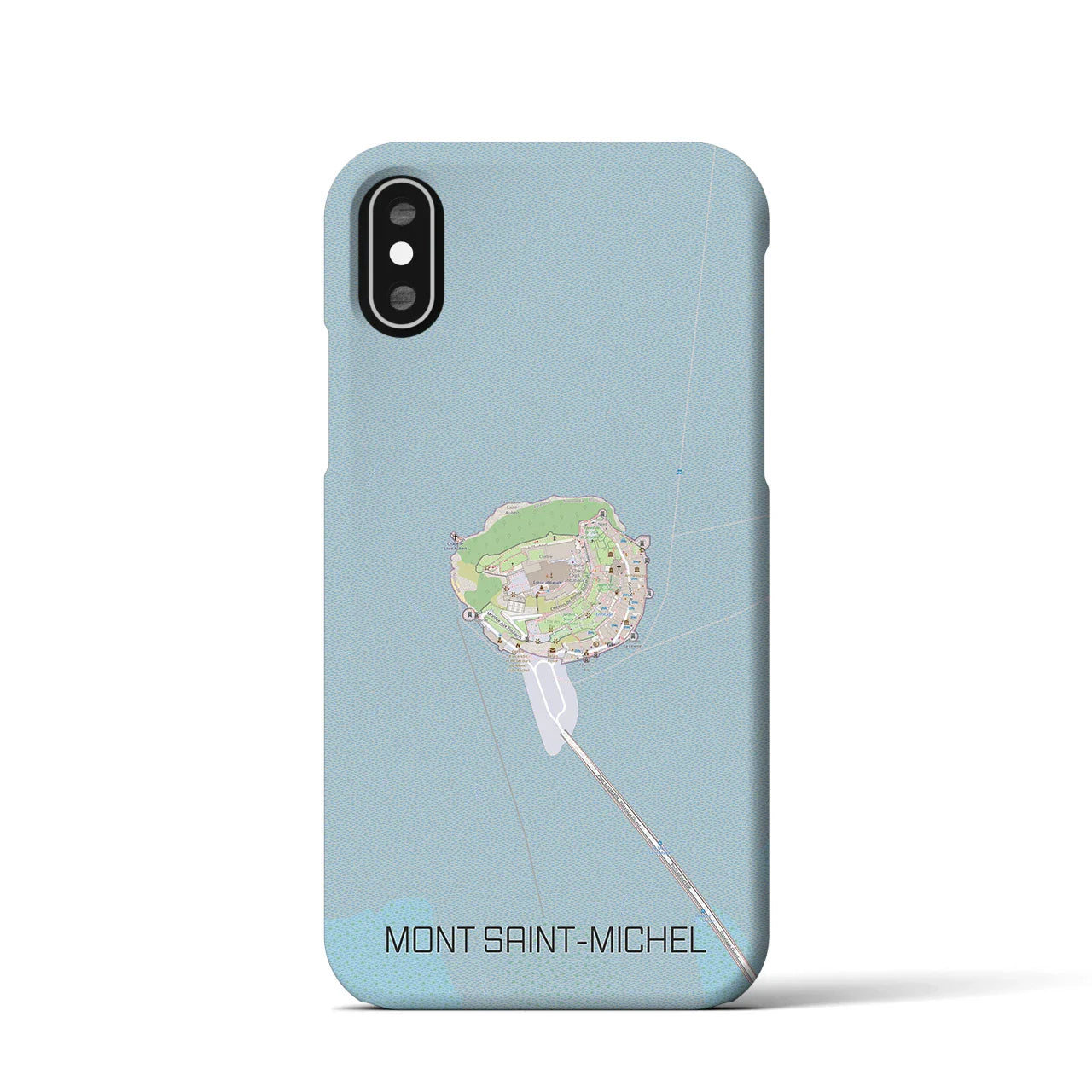【モン・サン=ミシェル(フランス)】地図柄iPhoneケース(バックカバータイプ)