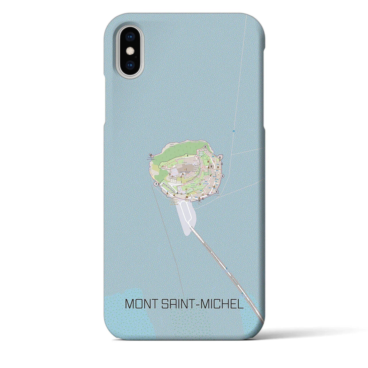 【モン・サン=ミシェル(フランス)】地図柄iPhoneケース(バックカバータイプ)