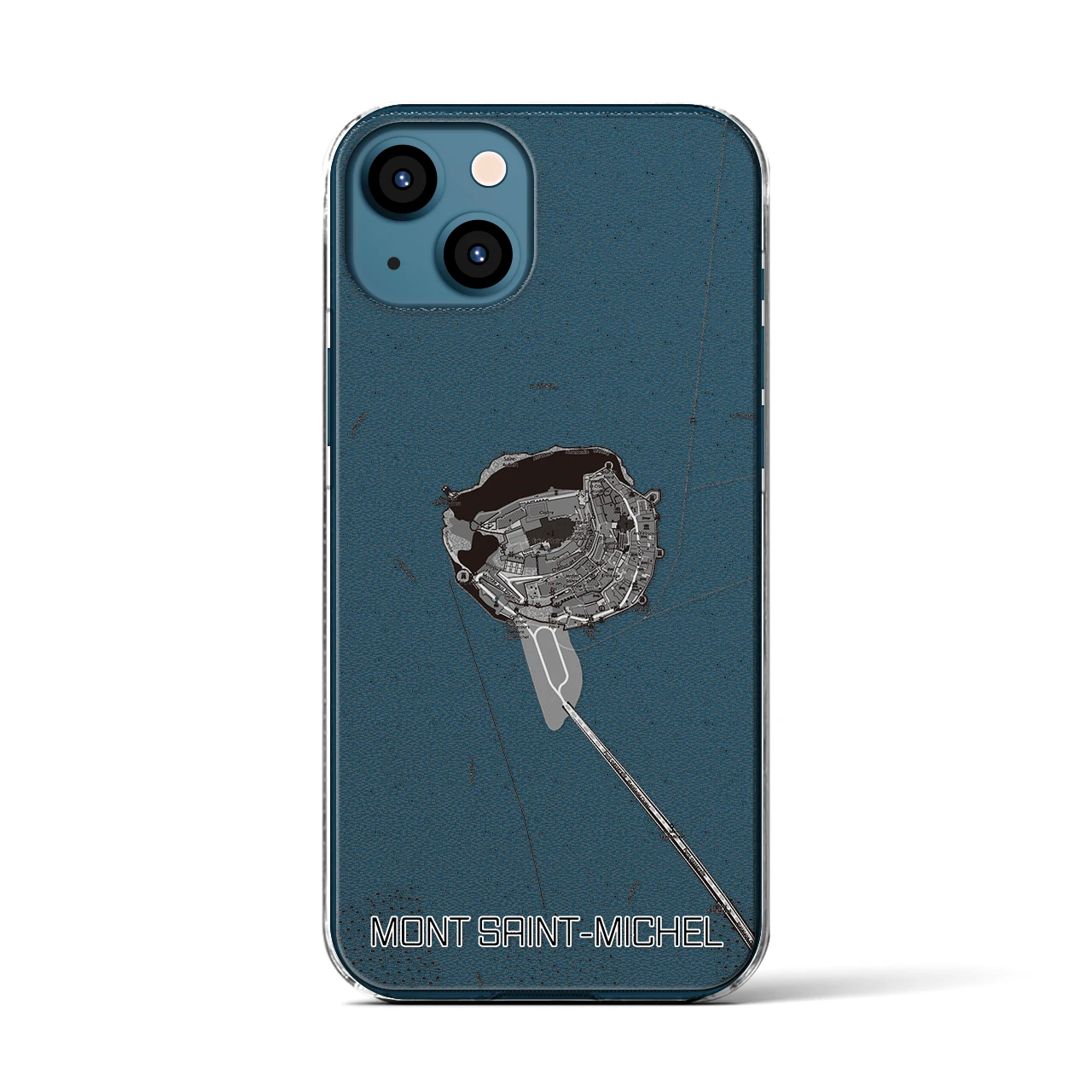 【モン・サン=ミシェル(フランス)】地図柄iPhoneケース(クリアタイプ)