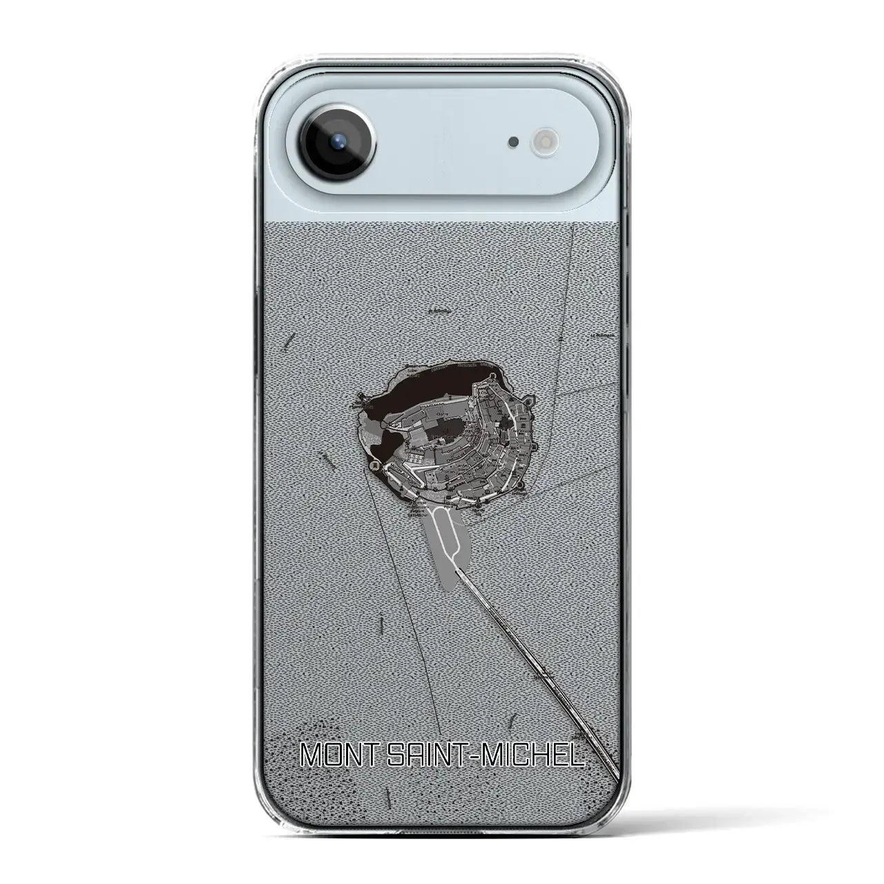 【モン・サン=ミシェル(フランス)】地図柄iPhoneケース(クリアタイプ)