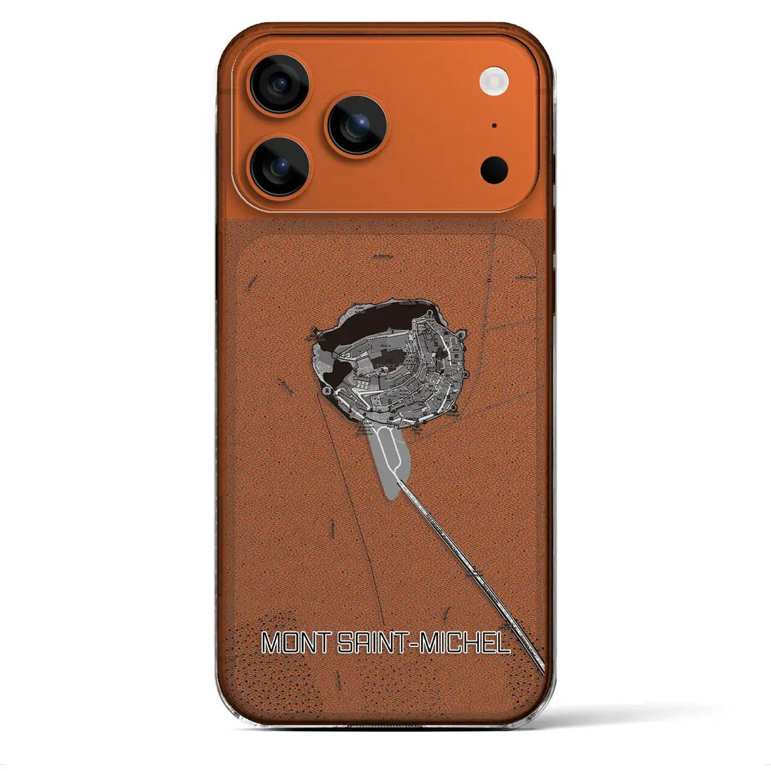 【モン・サン=ミシェル(フランス)】地図柄iPhoneケース(クリアタイプ)