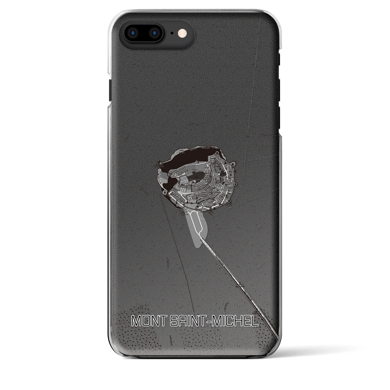 【モン・サン=ミシェル(フランス)】地図柄iPhoneケース(クリアタイプ)