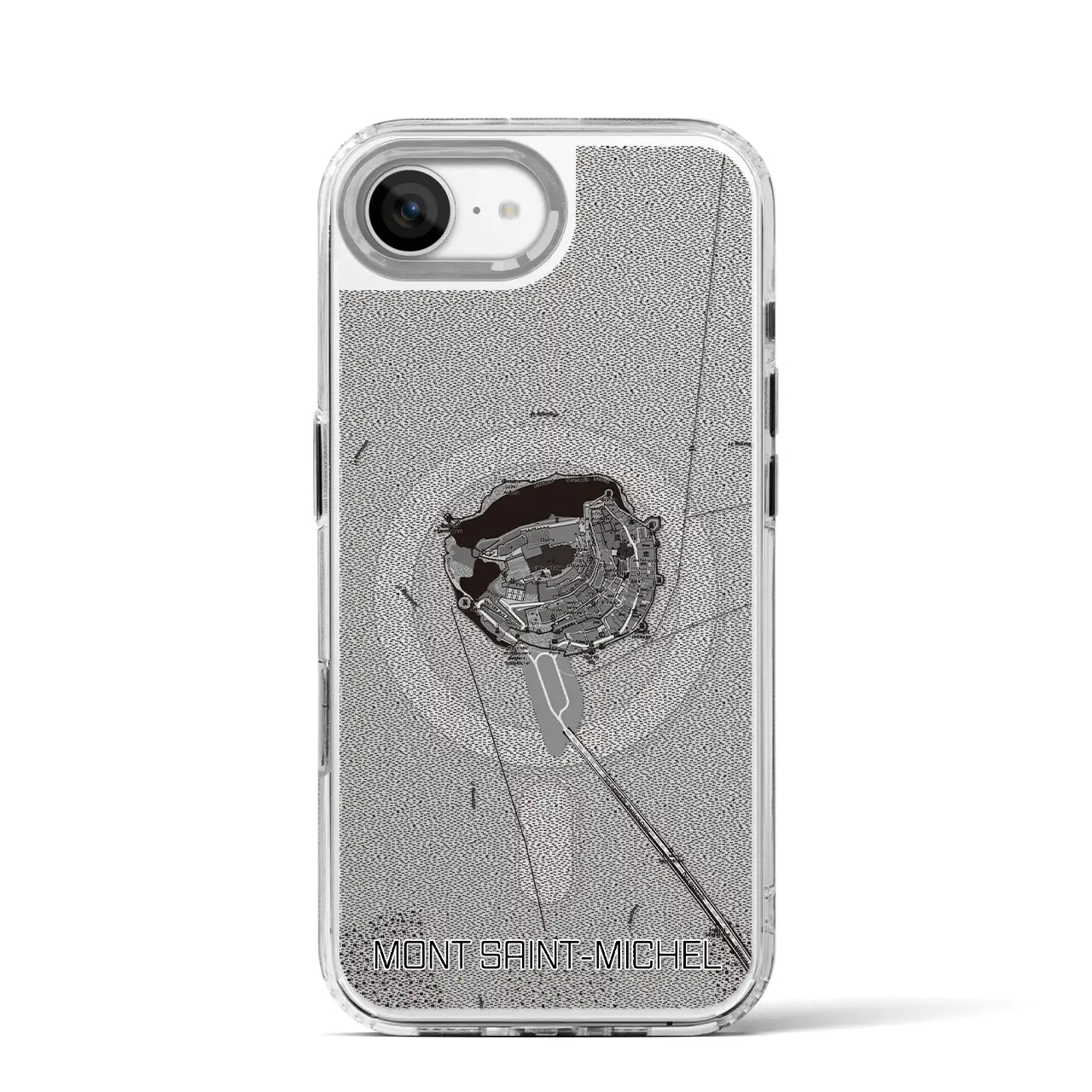 【モン・サン=ミシェル(フランス)】地図柄iPhoneケース(MagSafeタイプ)