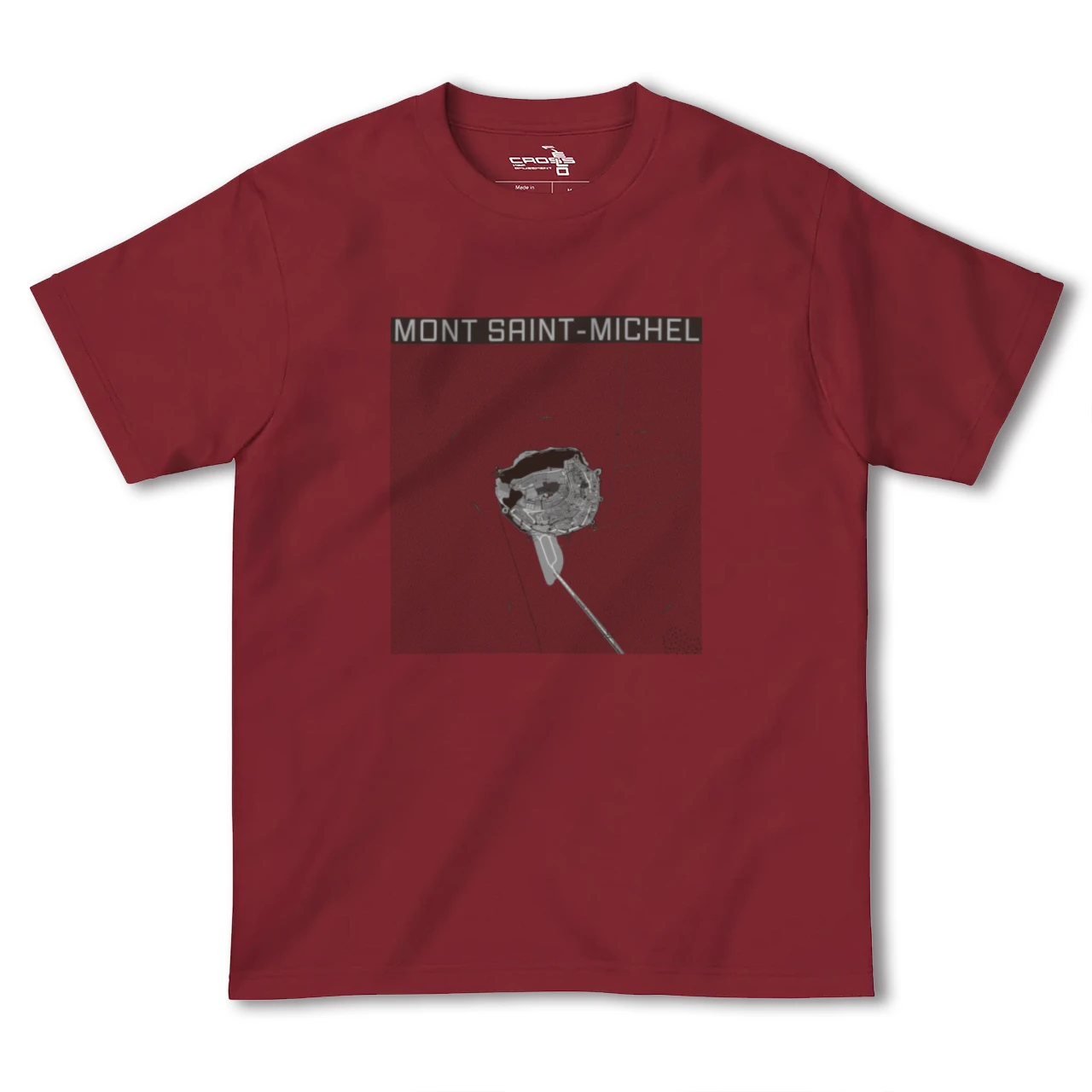 【モン・サン=ミシェル(フランス)】地図柄ヘビーウェイトTシャツ