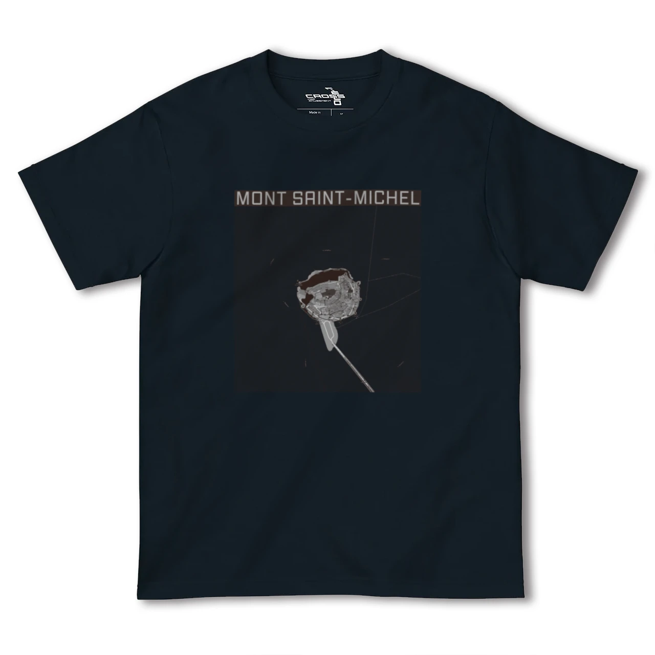 【モン・サン=ミシェル(フランス)】地図柄ヘビーウェイトTシャツ