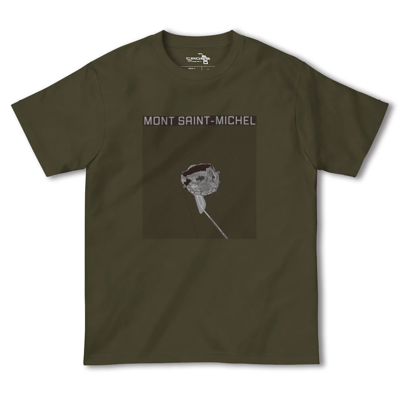 【モン・サン=ミシェル(フランス)】地図柄ヘビーウェイトTシャツ