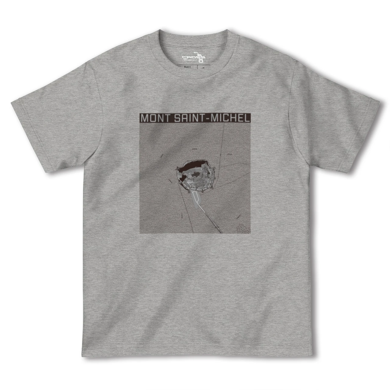 【モン・サン=ミシェル(フランス)】地図柄ヘビーウェイトTシャツ