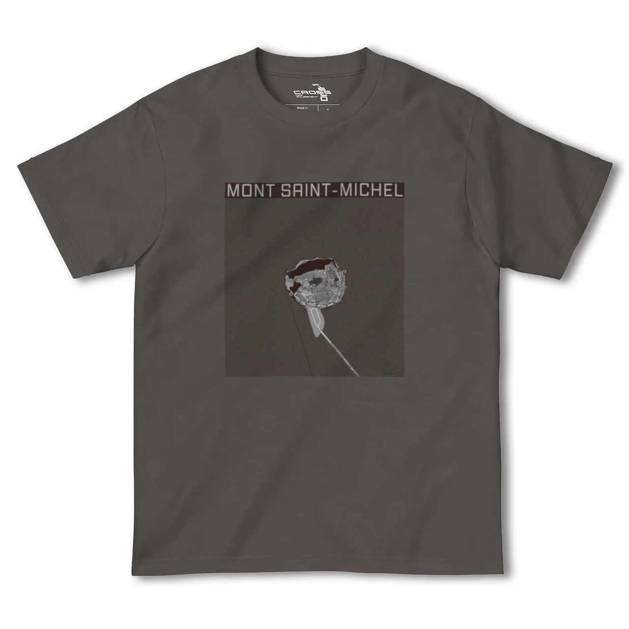 【モン・サン=ミシェル(フランス)】地図柄ヘビーウェイトTシャツ