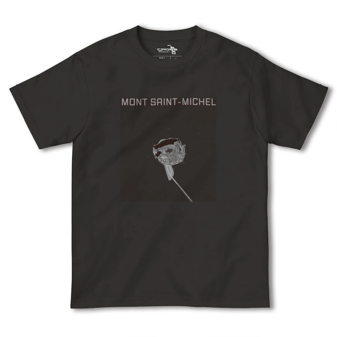 【モン・サン=ミシェル(フランス)】地図柄ヘビーウェイトTシャツ