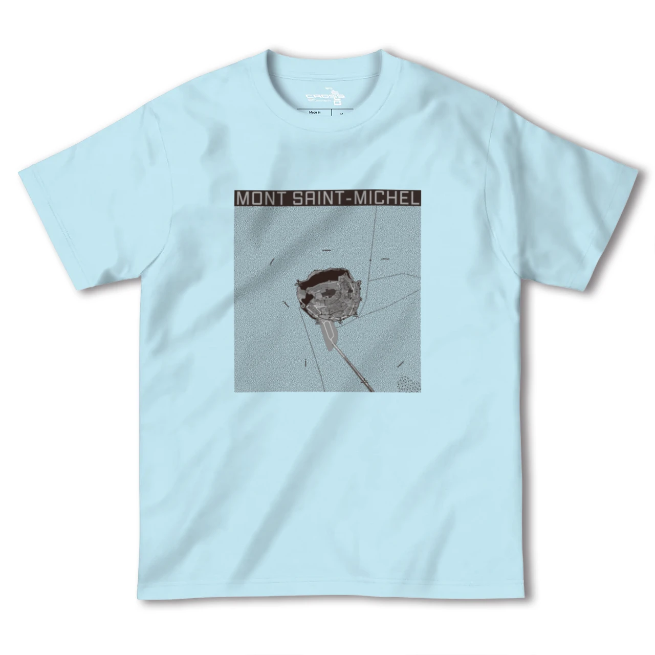 【モン・サン=ミシェル(フランス)】地図柄ヘビーウェイトTシャツ