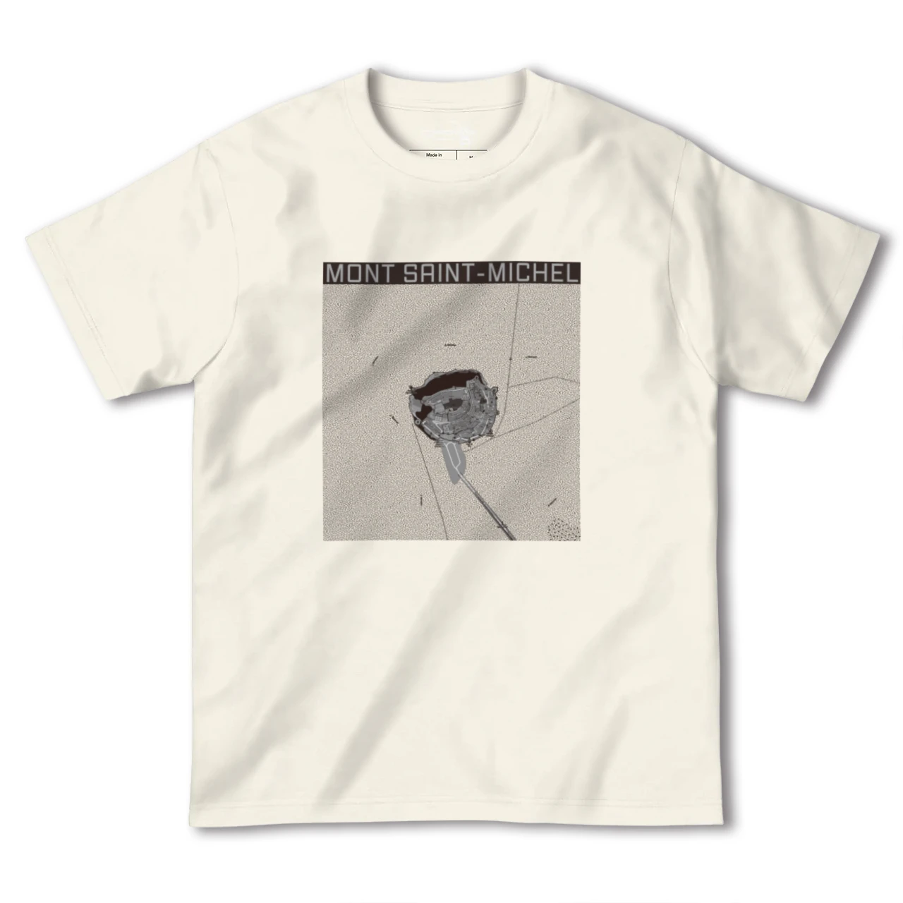 【モン・サン=ミシェル(フランス)】地図柄ヘビーウェイトTシャツ