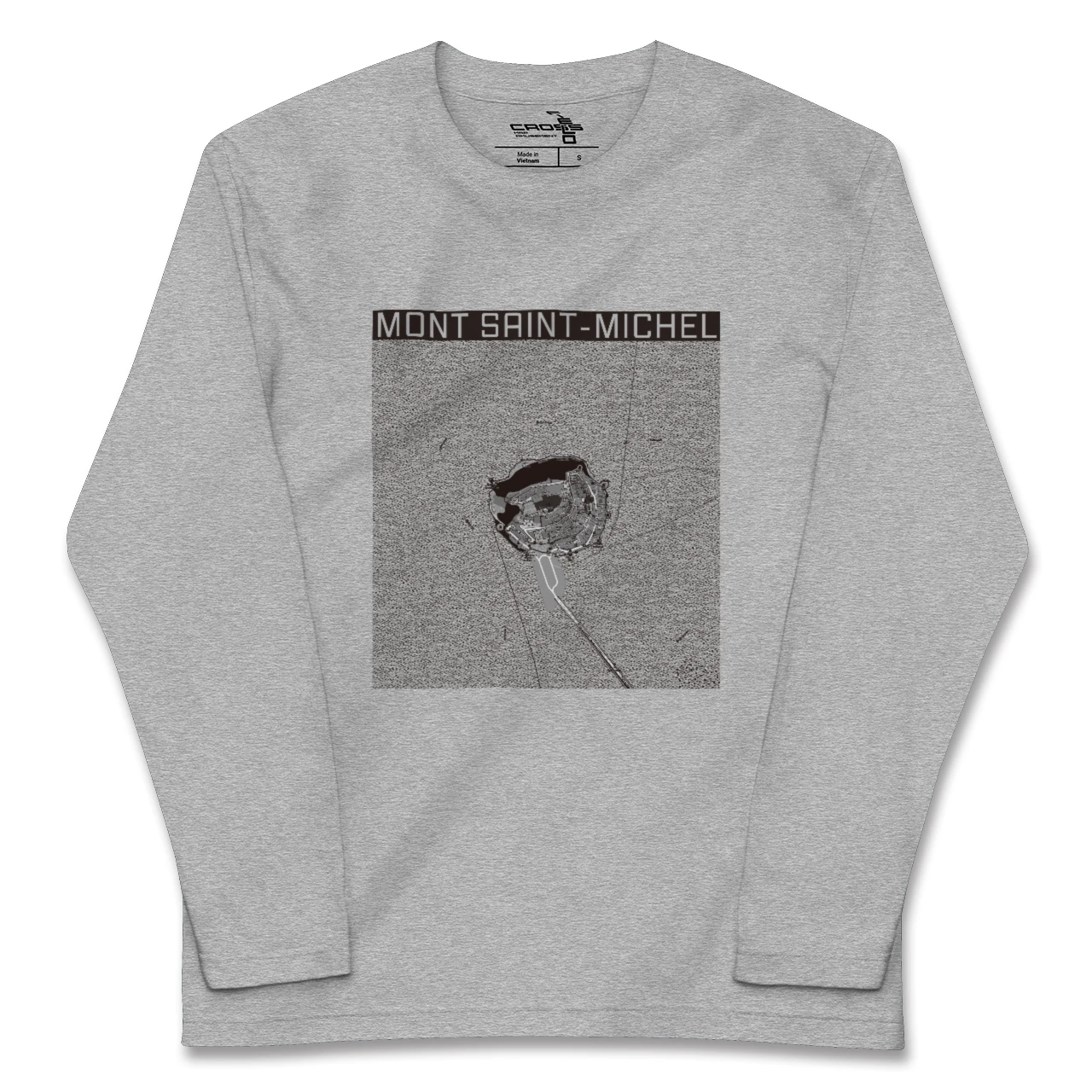 【モン・サン=ミシェル(フランス)】地図柄ロングスリーブTシャツ