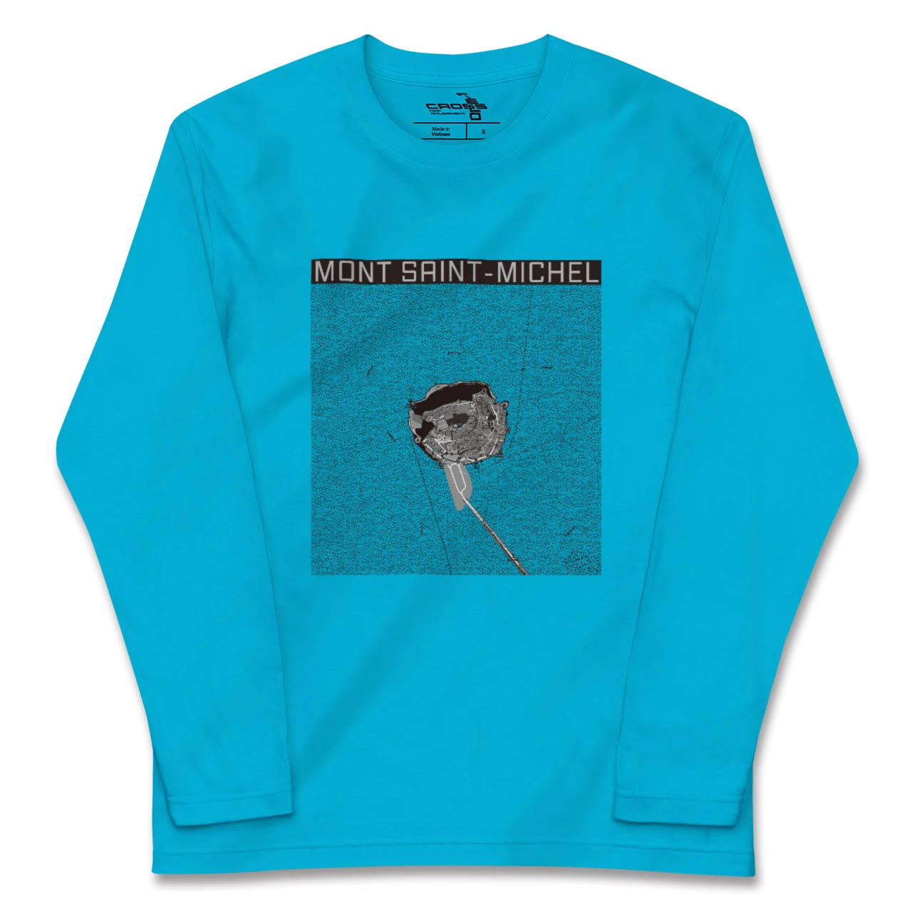 【モン・サン=ミシェル(フランス)】地図柄ロングスリーブTシャツ