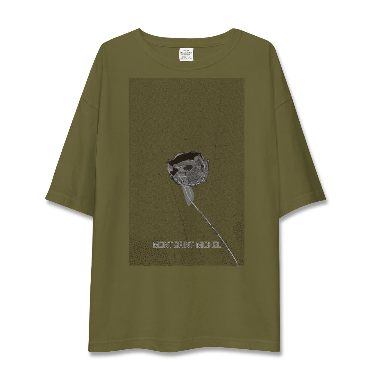 【モン・サン=ミシェル(フランス)】地図柄ビッグシルエットTシャツ