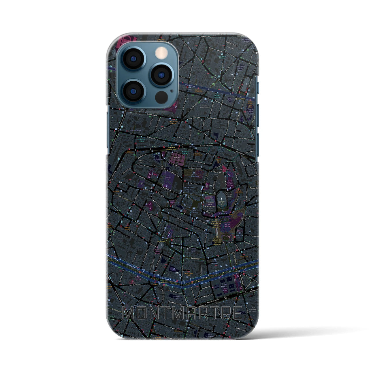 【モンマルトル(フランス)】地図柄iPhoneケース(バックカバータイプ)