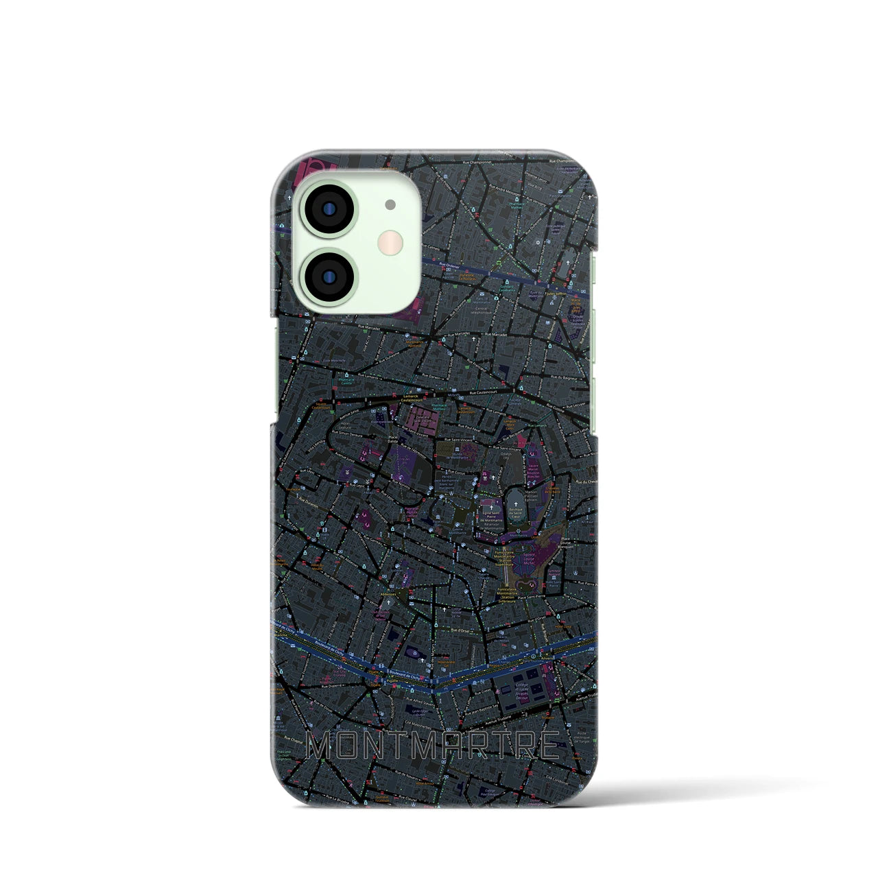 【モンマルトル(フランス)】地図柄iPhoneケース(バックカバータイプ)