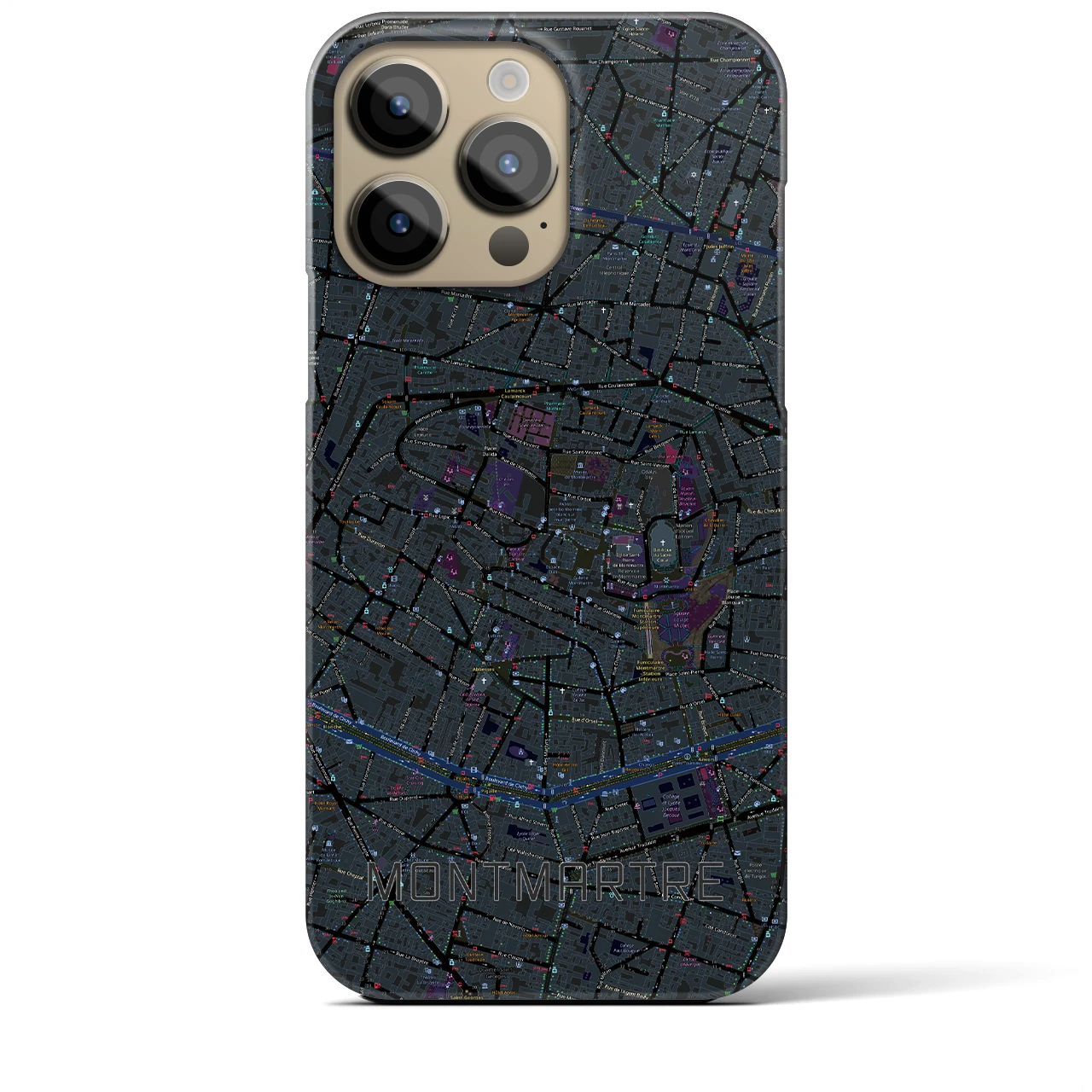 【モンマルトル(フランス)】地図柄iPhoneケース(バックカバータイプ)