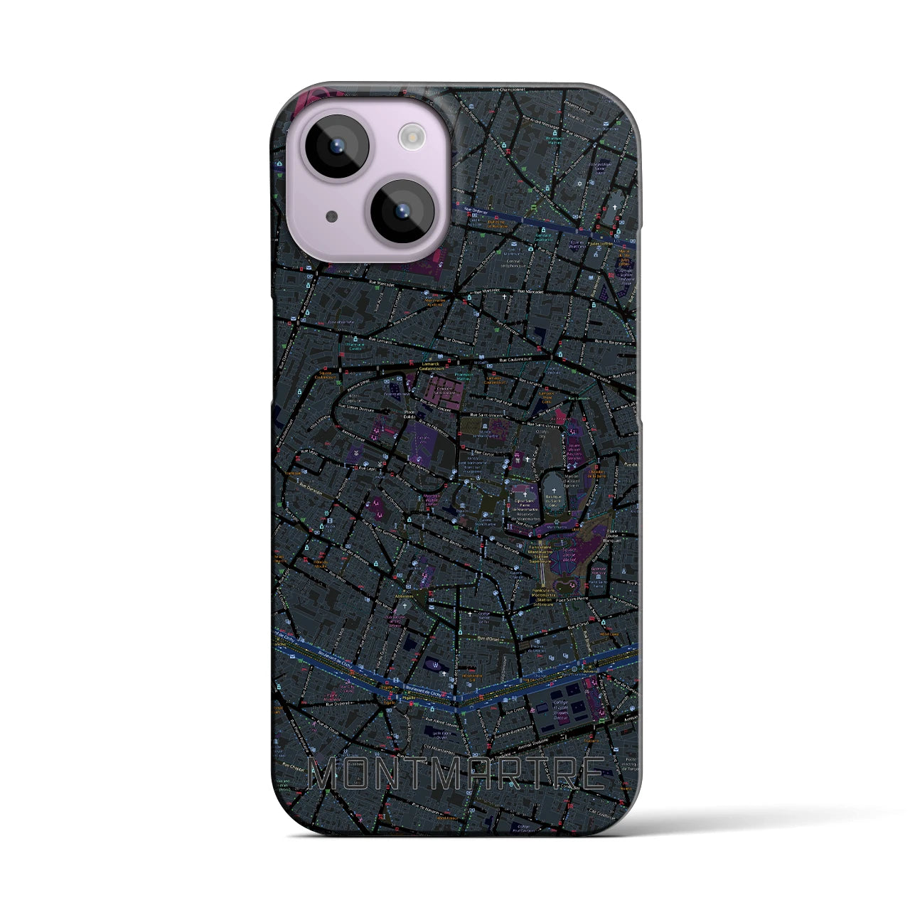 【モンマルトル(フランス)】地図柄iPhoneケース(バックカバータイプ)