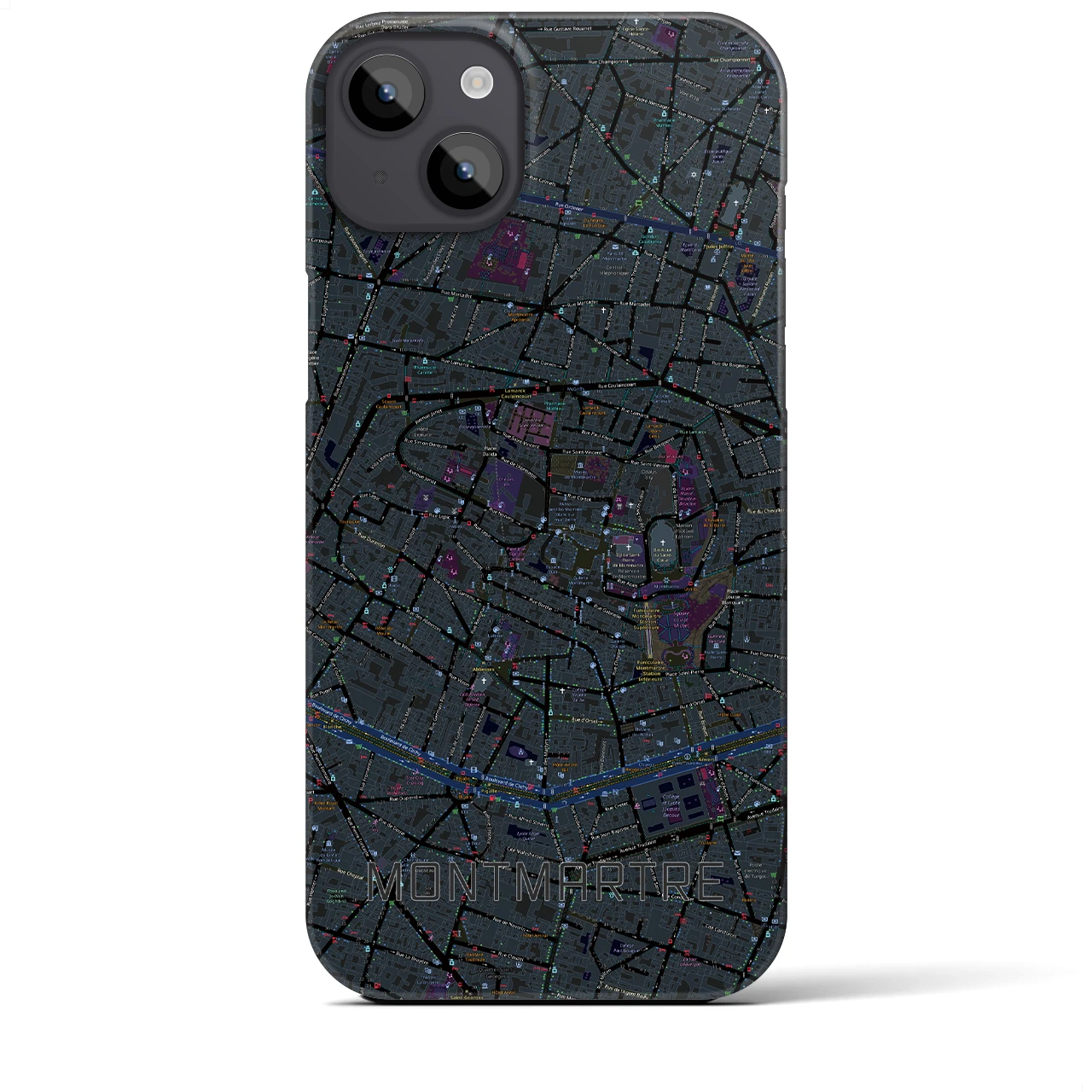 【モンマルトル(フランス)】地図柄iPhoneケース(バックカバータイプ)
