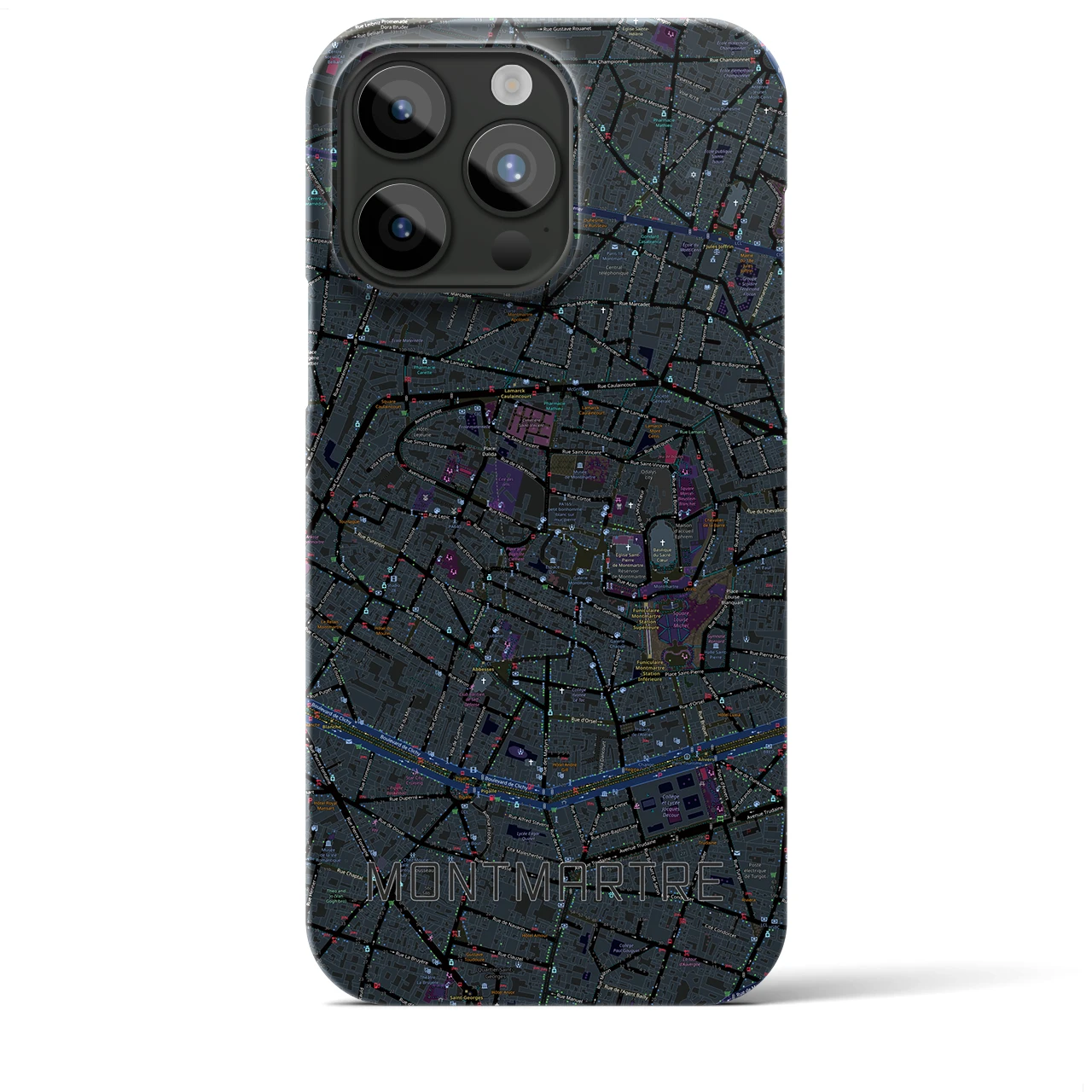 【モンマルトル(フランス)】地図柄iPhoneケース(バックカバータイプ)