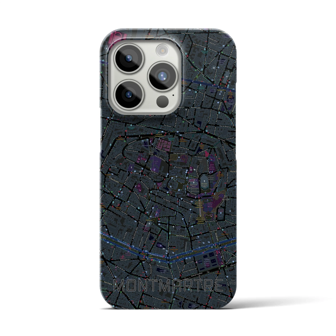 【モンマルトル(フランス)】地図柄iPhoneケース(バックカバータイプ)