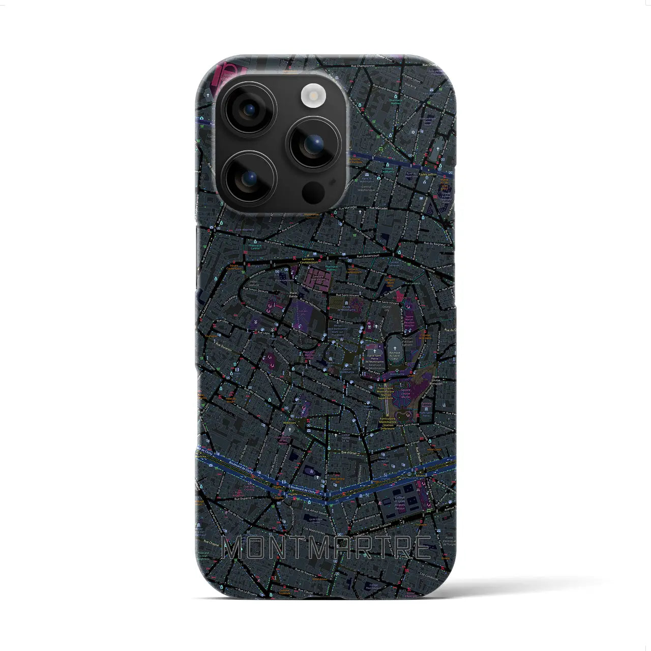 【モンマルトル(フランス)】地図柄iPhoneケース(バックカバータイプ)