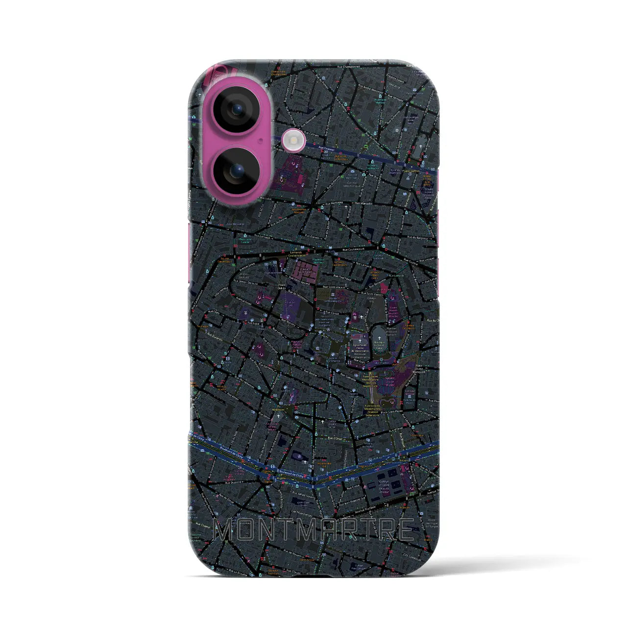 【モンマルトル(フランス)】地図柄iPhoneケース(バックカバータイプ)