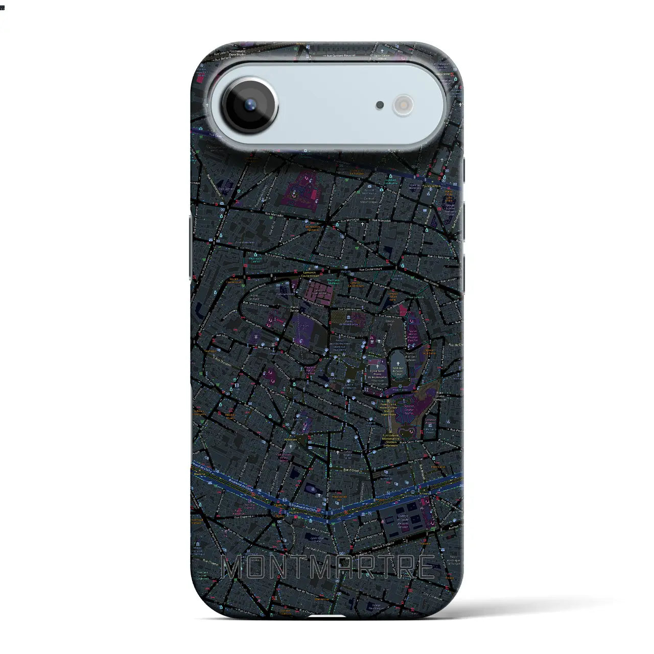 【モンマルトル(フランス)】地図柄iPhoneケース(バックカバータイプ)