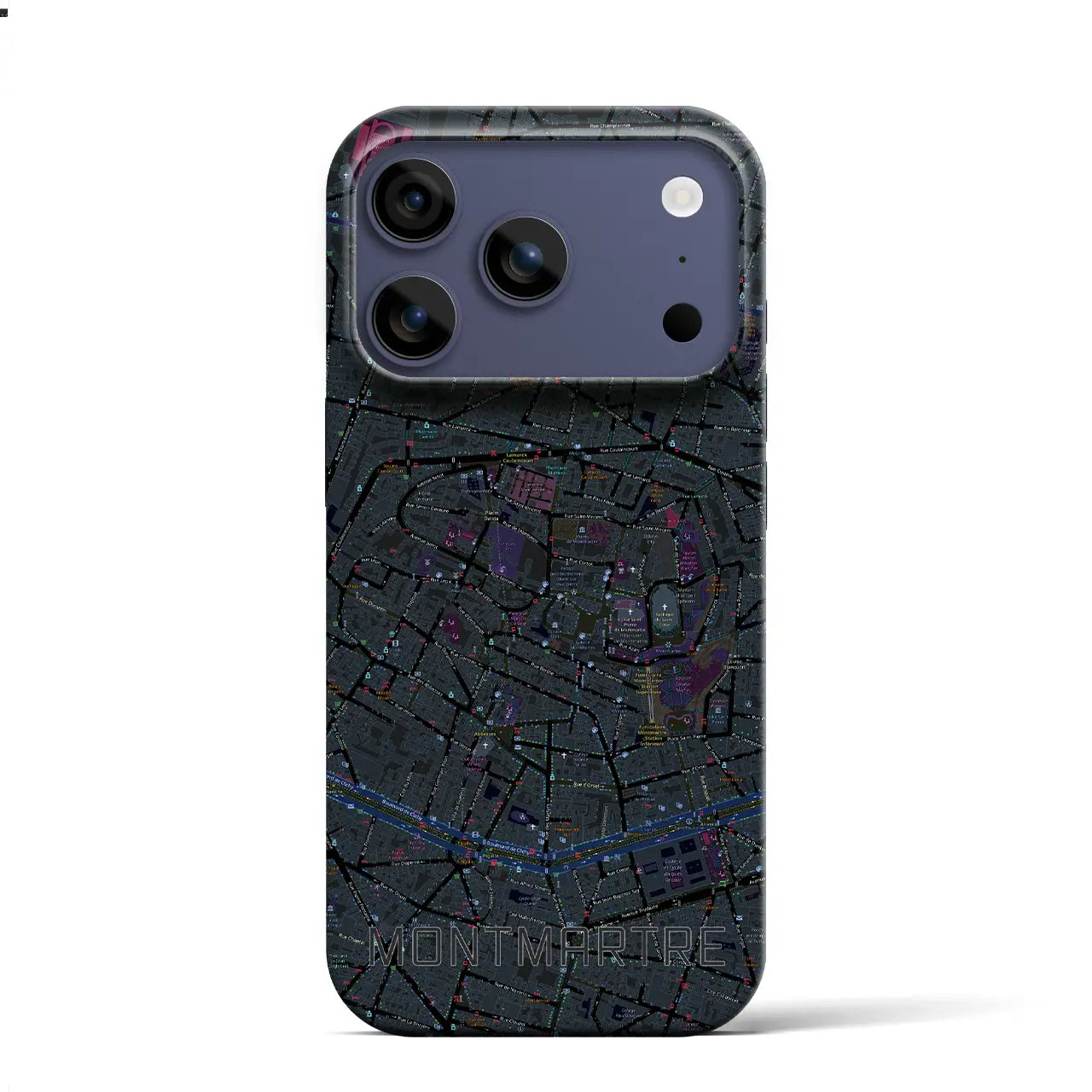【モンマルトル(フランス)】地図柄iPhoneケース(バックカバータイプ)