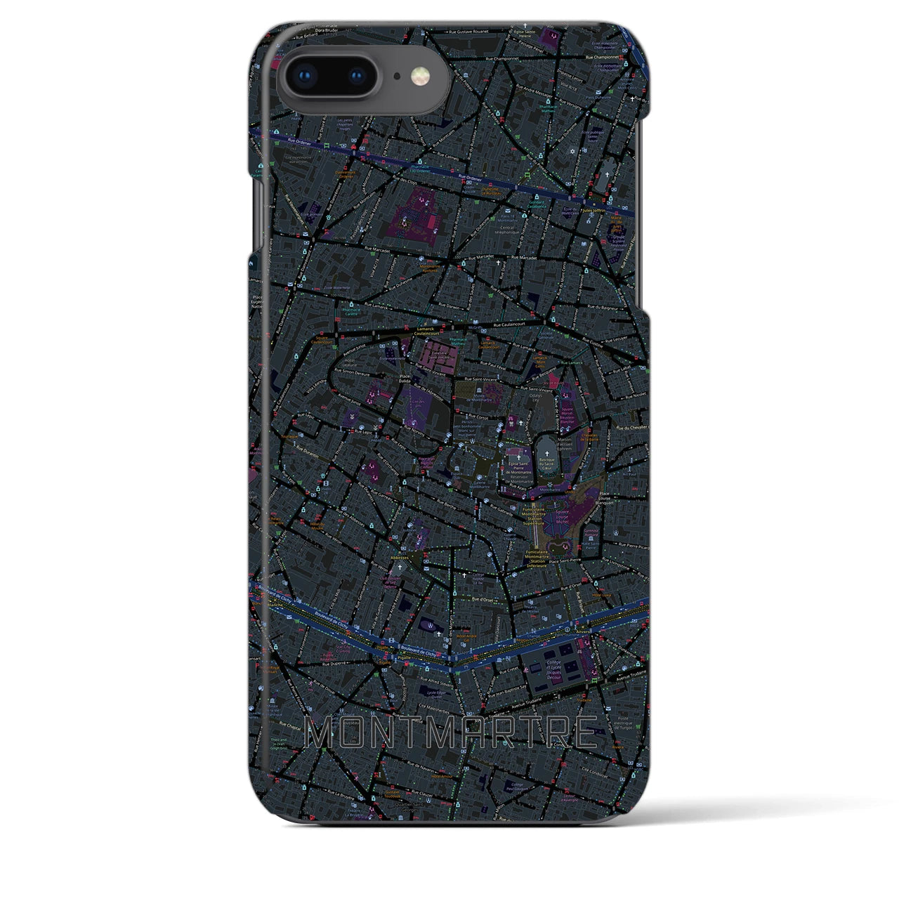 【モンマルトル(フランス)】地図柄iPhoneケース(バックカバータイプ)