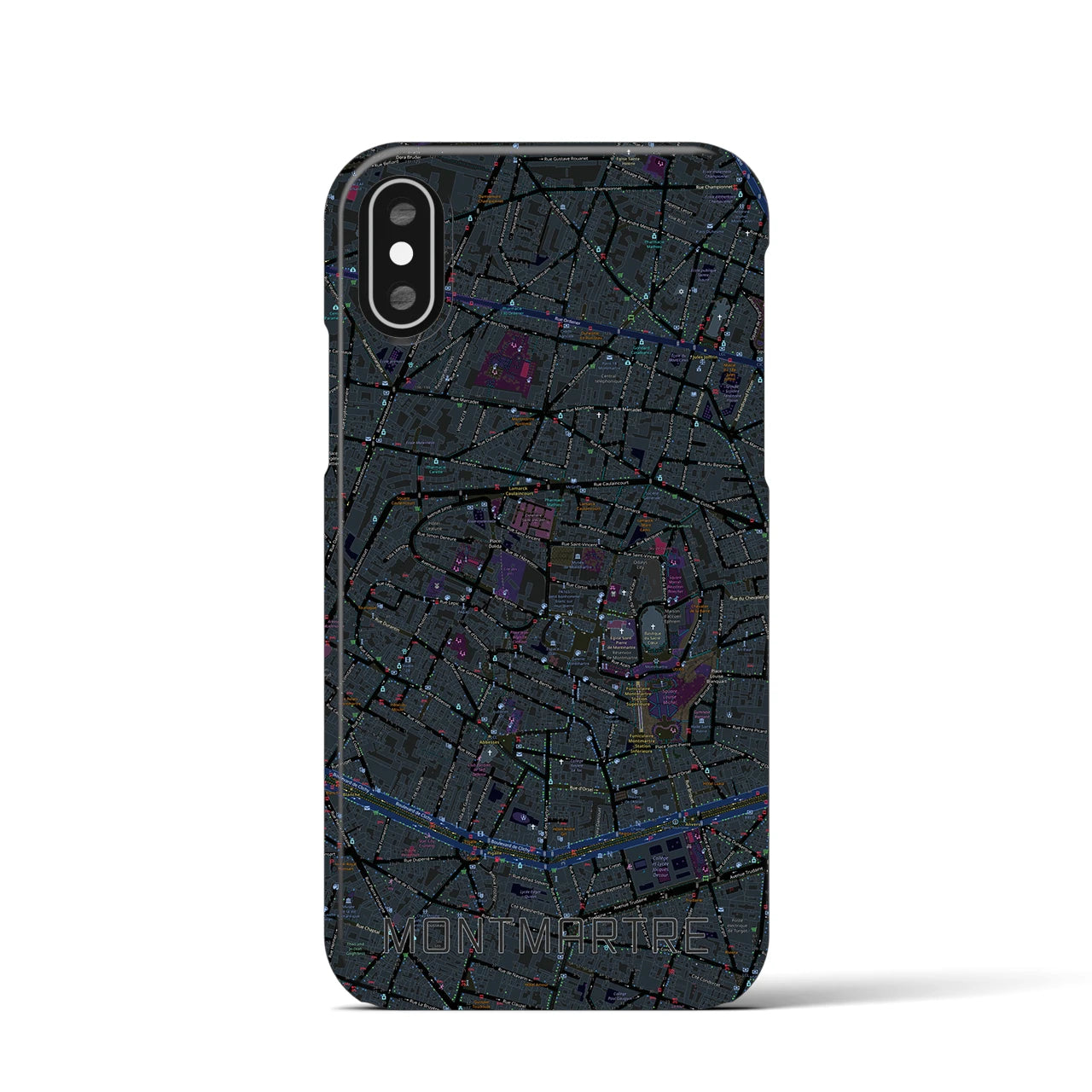 【モンマルトル(フランス)】地図柄iPhoneケース(バックカバータイプ)